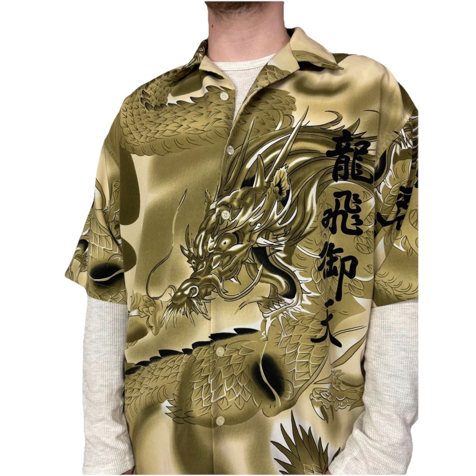 Vintage Vintage Y2K Dragon Print Button Up Shirt Size US XL / EU 56 / 4 - 2 Thumbnail