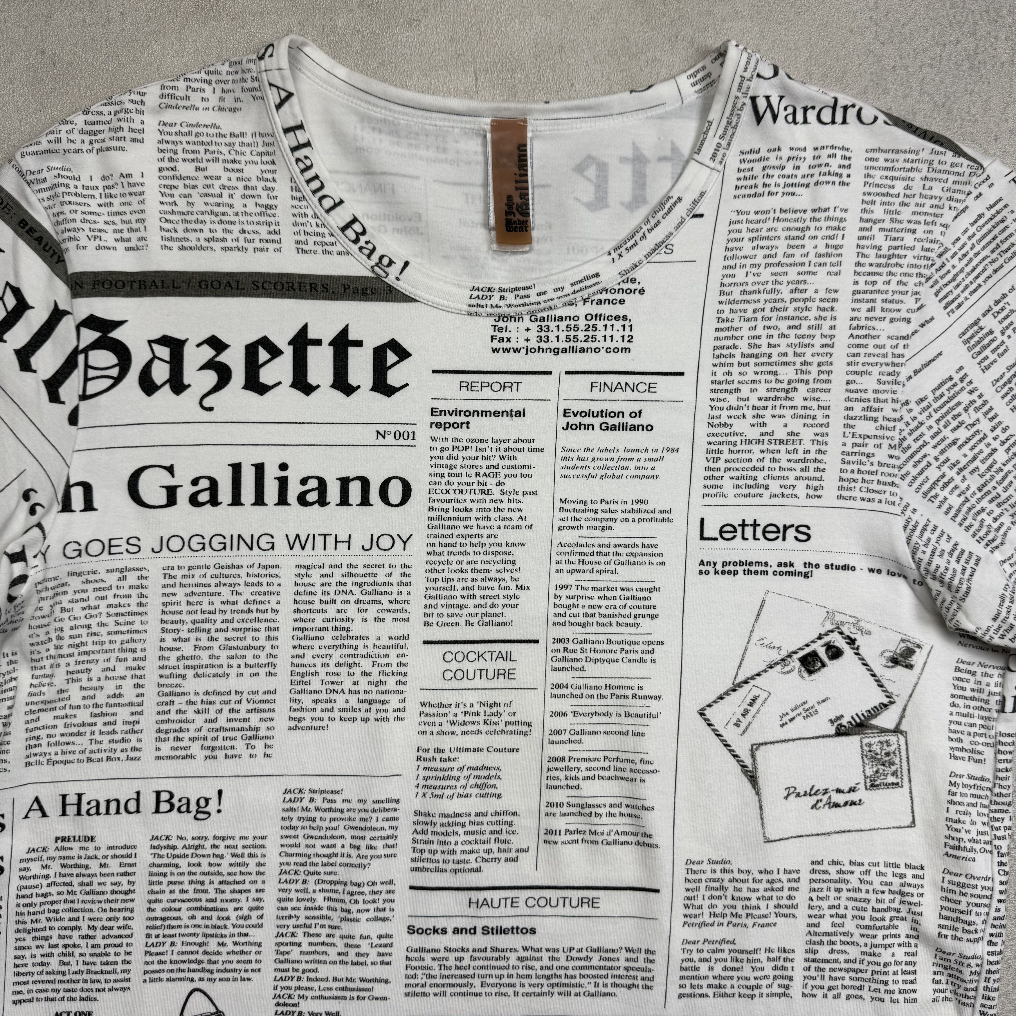 John Galliano John Galliano Gazette Newspaper Tshirt Size US XS / EU 42 / 0 - 2 Thumbnail
