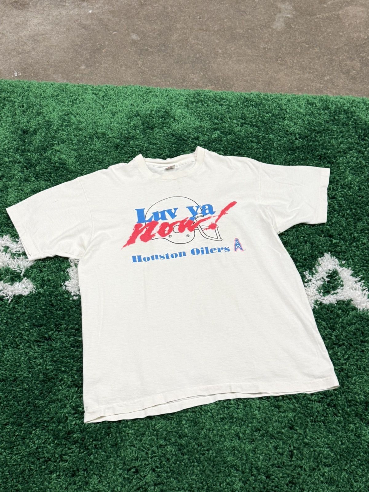 Fruit Of The Loom × NFL × Vintage RARE Houston Oilers "Luv Ya" Tee 90s Football Texas Tee XL Size US XL / EU 56 / 4 - 1 Thumbnail