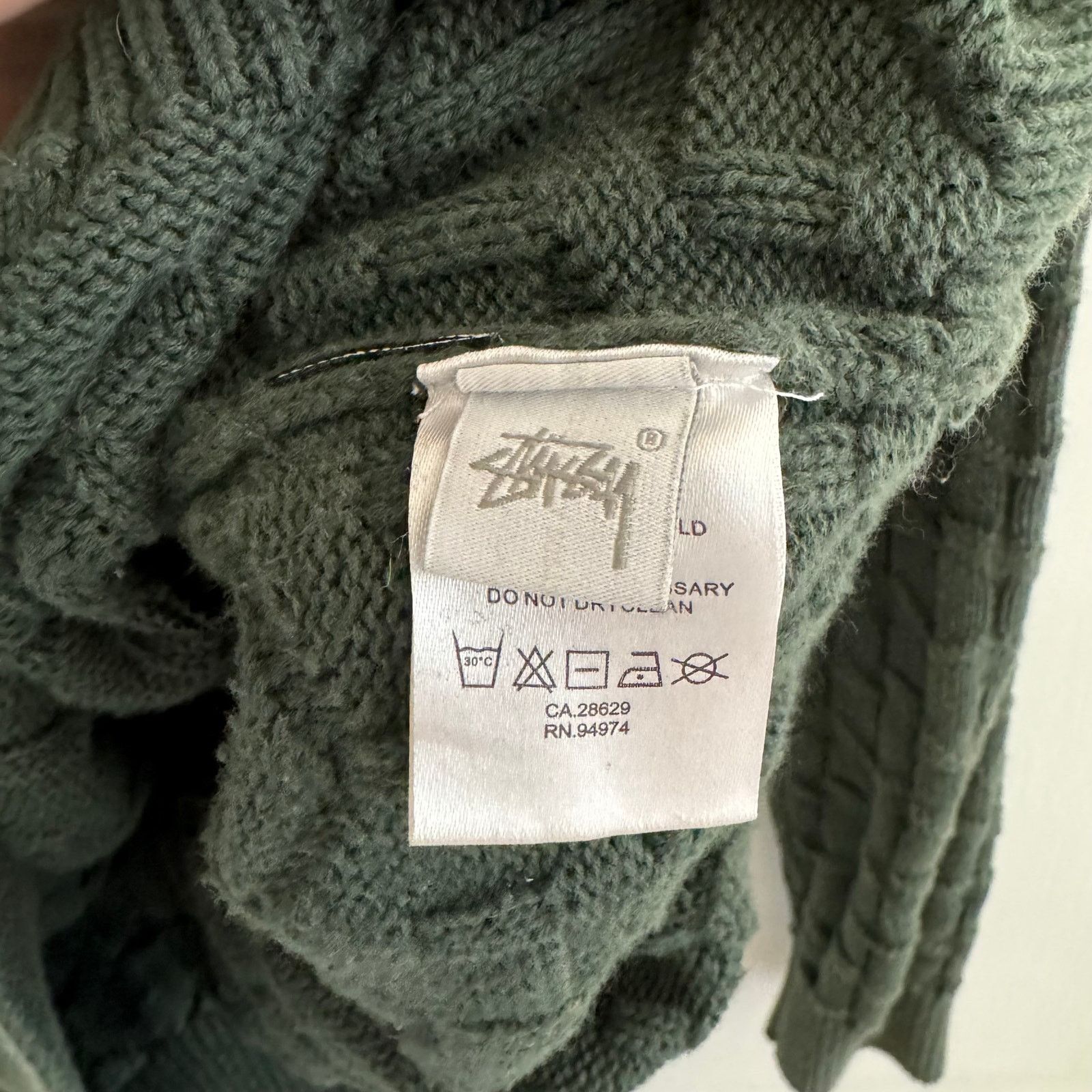 Stussy Stussy Strand Sweater S Logo Knit Oversized Green Size Small |  Grailed