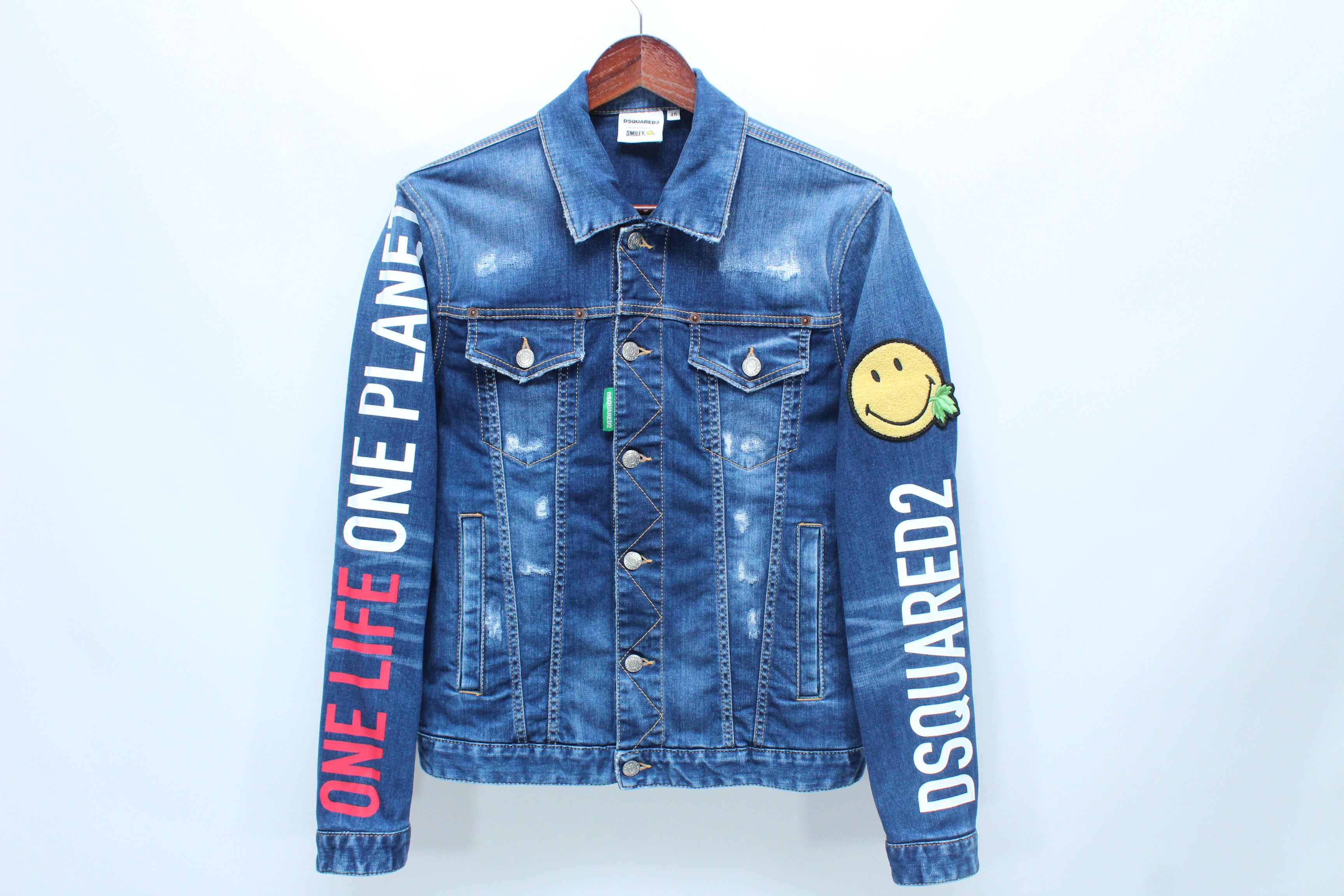 Dsquared2 Dsquared2 Smiley One Life One Planet Denim Jacket 46 S $1.2k Size US S / EU 44-46 / 1 - 3 Thumbnail