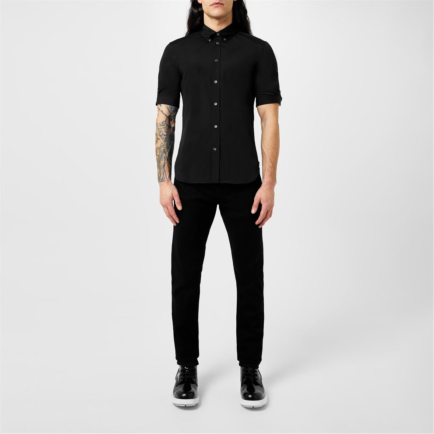Alexander McQueen o1g2r1mq0326 Brad Pitt Shirt in Black Size US XXS / EU 40 - 5 Thumbnail