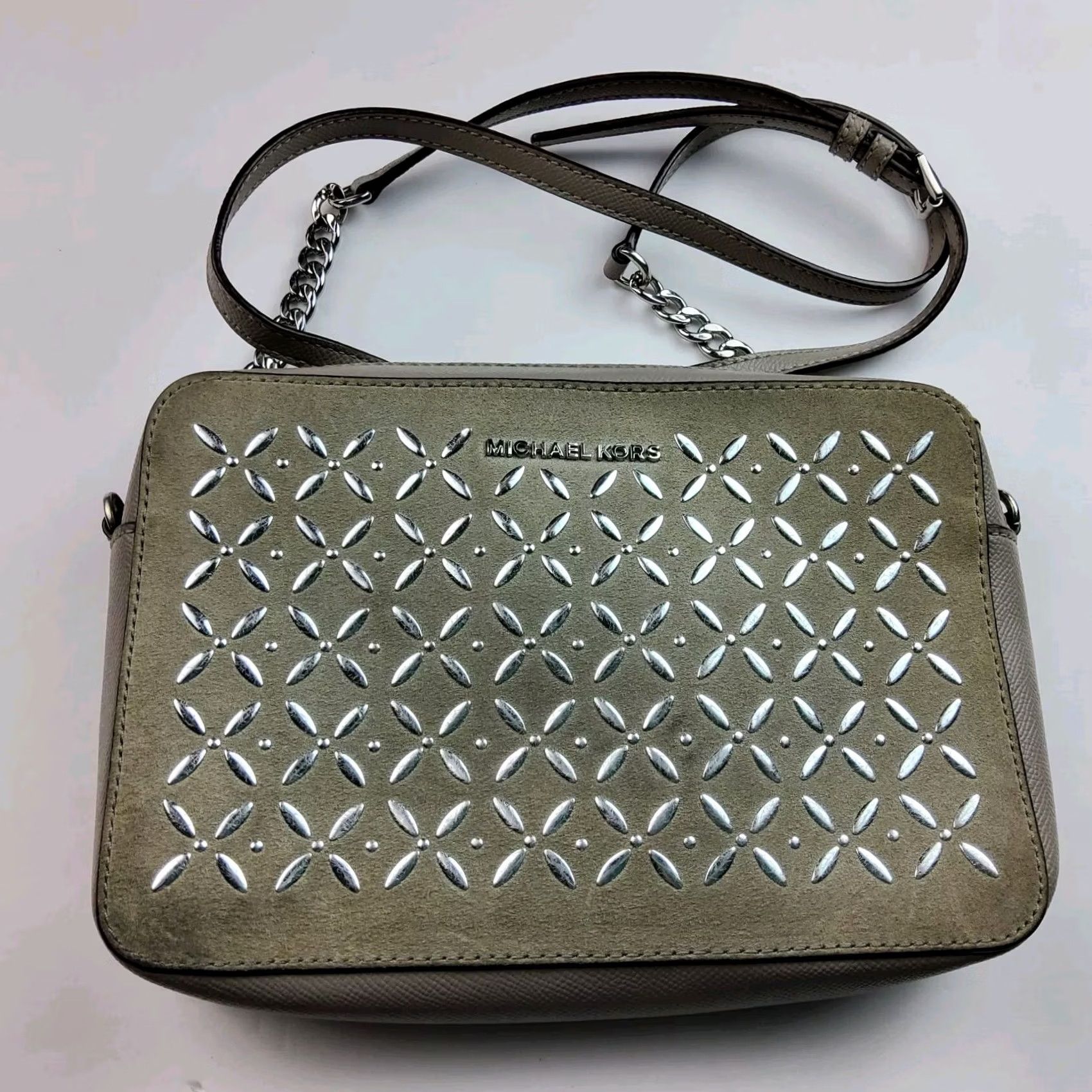 Michael Kors Michael Kors Leather Crossbody Purse With Matching Wristlet Studded Women MK Size ONE SIZE - 3 Thumbnail