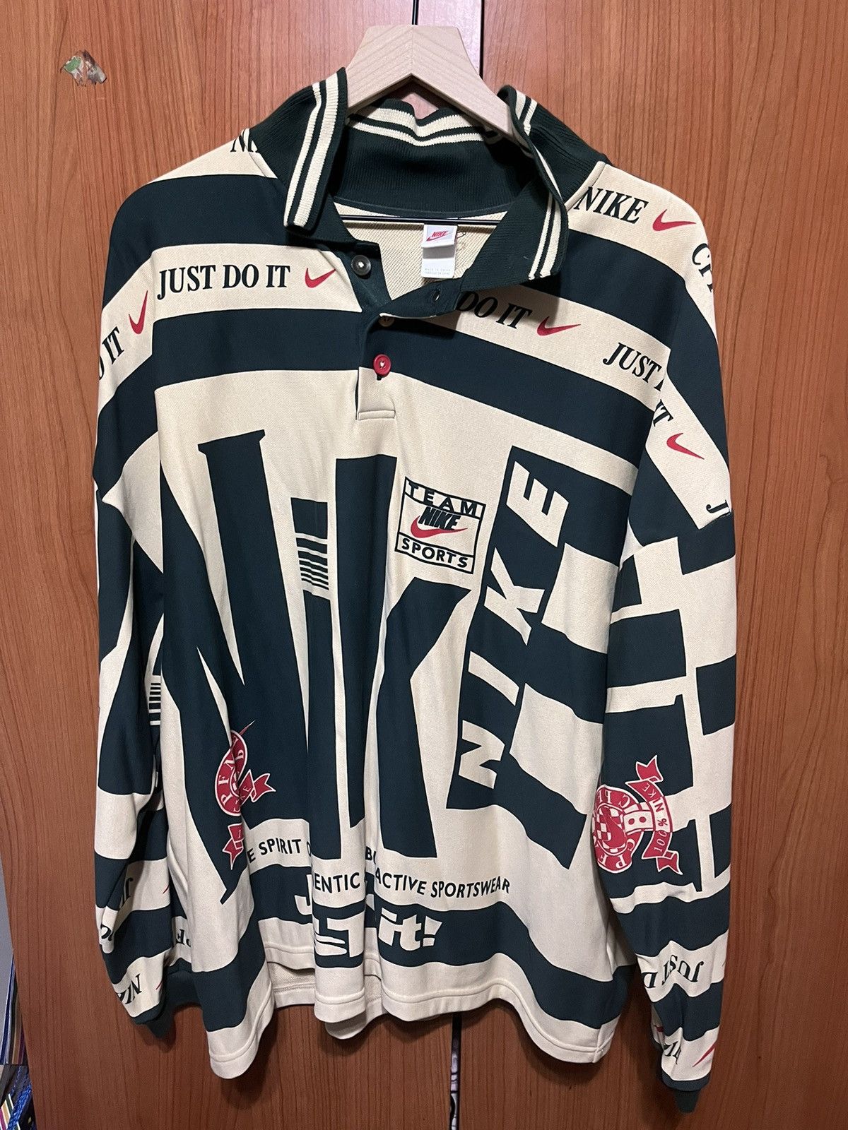 mens nike x cactus plant flea market longsleeve polo