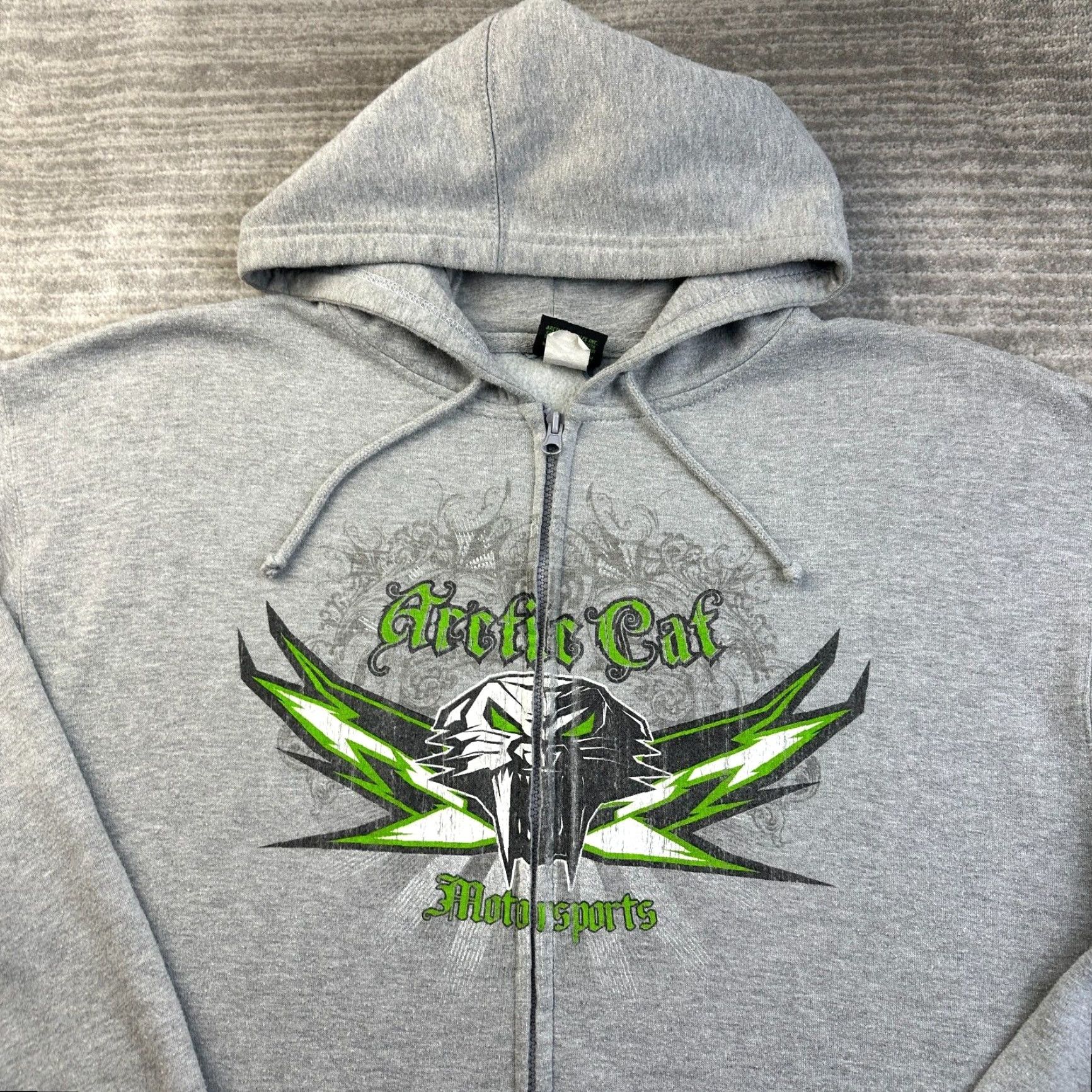 Vintage VINTAGE Articwear Hoodie Mens XL Gray Graphic Print Full Zip Hooded Pockets Crew Neck 2000s Size US XL / EU 56 / 4 - 2 Thumbnail