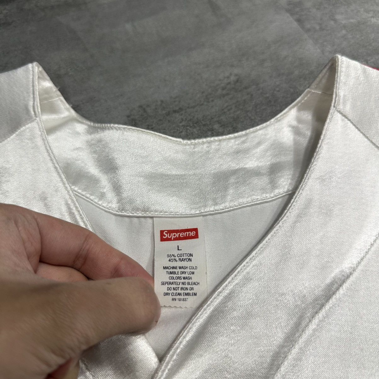 Supreme Supreme Satin Baseball Jersey Size US L / EU 52-54 / 3 - 6 Thumbnail