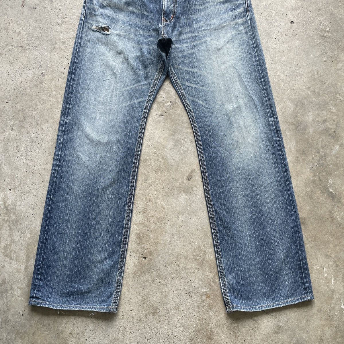Edwin × Japanese Brand × Jean W35 Vintage Edwin XV-S Faded BAGGY Distressed Jeans Pants Size US 35 - 4 Thumbnail