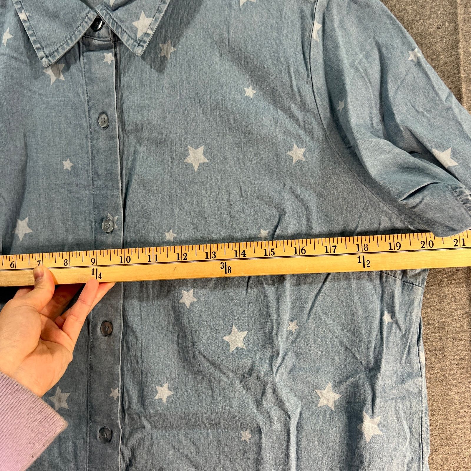 Denim & Co. Denim & Co. Stretch Lyocell Star Print Short-Sleeve Size M / US 6-8 / IT 42-44 - 8 Thumbnail