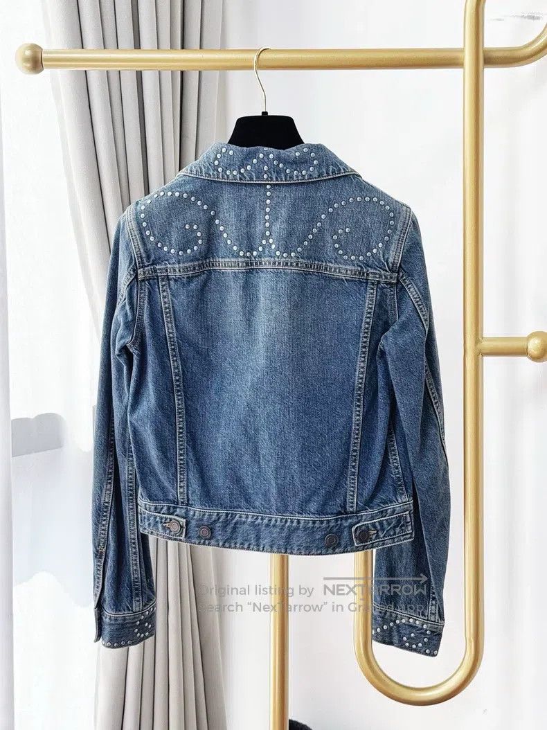 Saint Laurent Paris Saint Laurent Paris Long Sleeve Short Quilted Denim Jacket Size S / US 4 / IT 40 - 2 Thumbnail