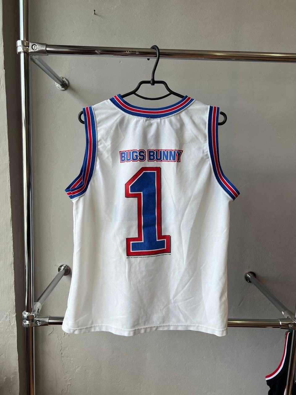 Warner Bros 1996 TUNE SQUAD #1 BUGS BUNNY NUTMEG MILL SPACE JAM JERSEY M Size US M / EU 48-50 / 2 - 10 Thumbnail