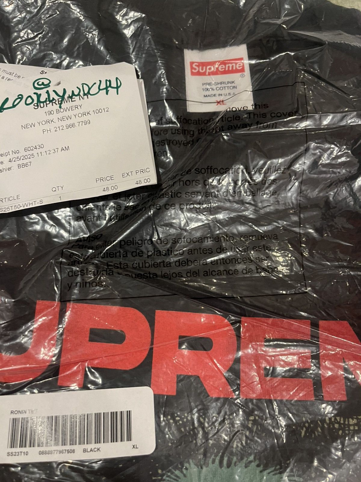 Supreme FW23 Supreme Ronin Tee Black XL Size US XL / EU 56 / 4 - 3 Thumbnail