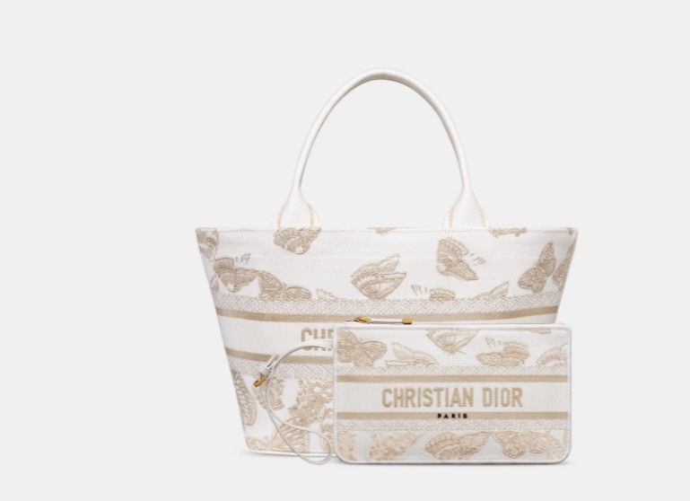 Dior o1w1db11224 Size: OS / Hat Basket Bag in White & Gold Size ONE SIZE - 7 Thumbnail