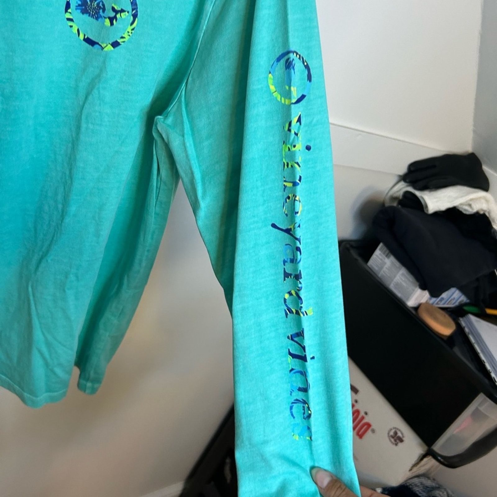 Vineyard Vines Vineyard Vines Men’s Aqua Long Sleeve Island Tee Size US L / EU 52-54 / 3 - 5 Thumbnail