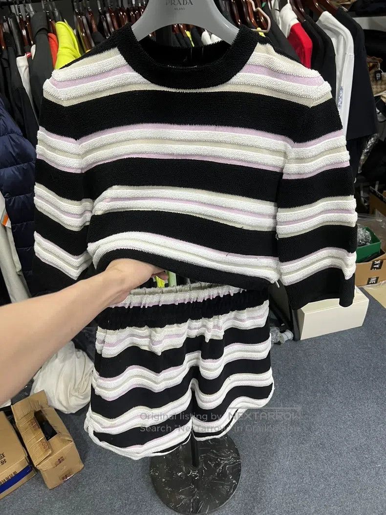 Fendi Fendi Black and White Striped Women's Knit Set Size XS / US 0-2 / IT 36-38 - 5 Thumbnail