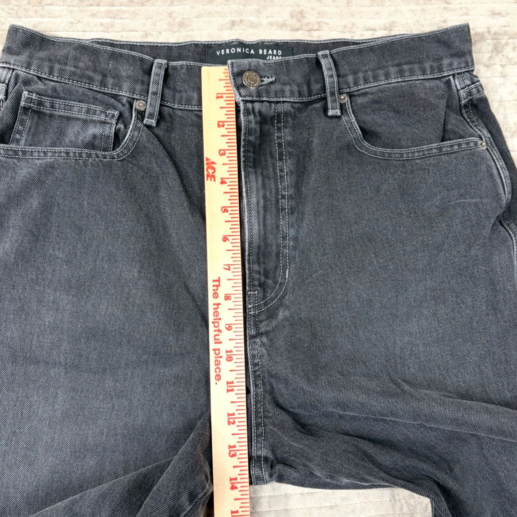 Veronica Beard VERONICA BEARD Jeans Womens 30 Black Taylor Relaxed Wide Leg High Rise Washed Size Size 30" / US 8 / IT 44 - 5 Thumbnail