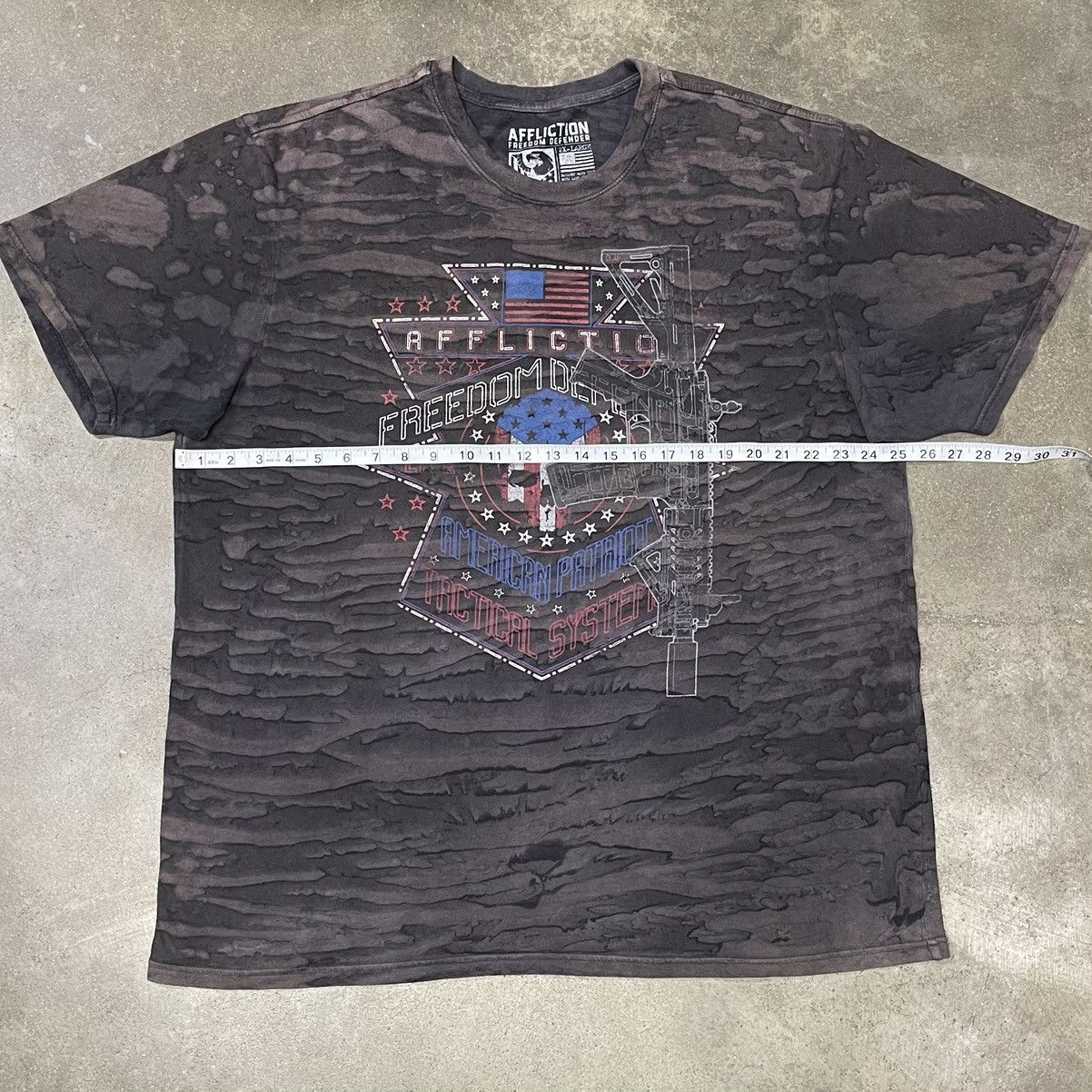 Vintage Affliction Freedom Defender Grunge Skull Goth Graphic Shirt Size US XXL / EU 58 / 5 - 7 Thumbnail