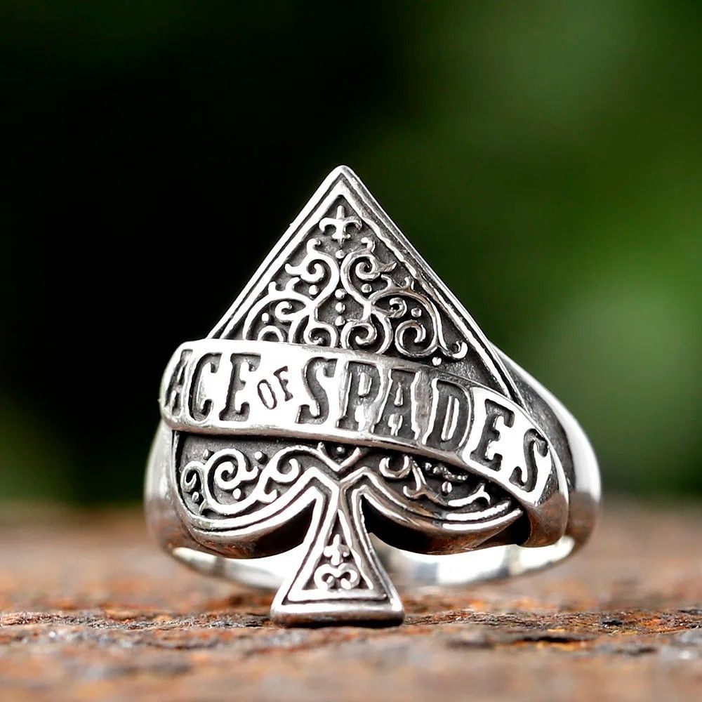 Jewelry Ace of spade Ring Streetwear Jewelry Fashion Gift Size ONE SIZE - 1 Thumbnail