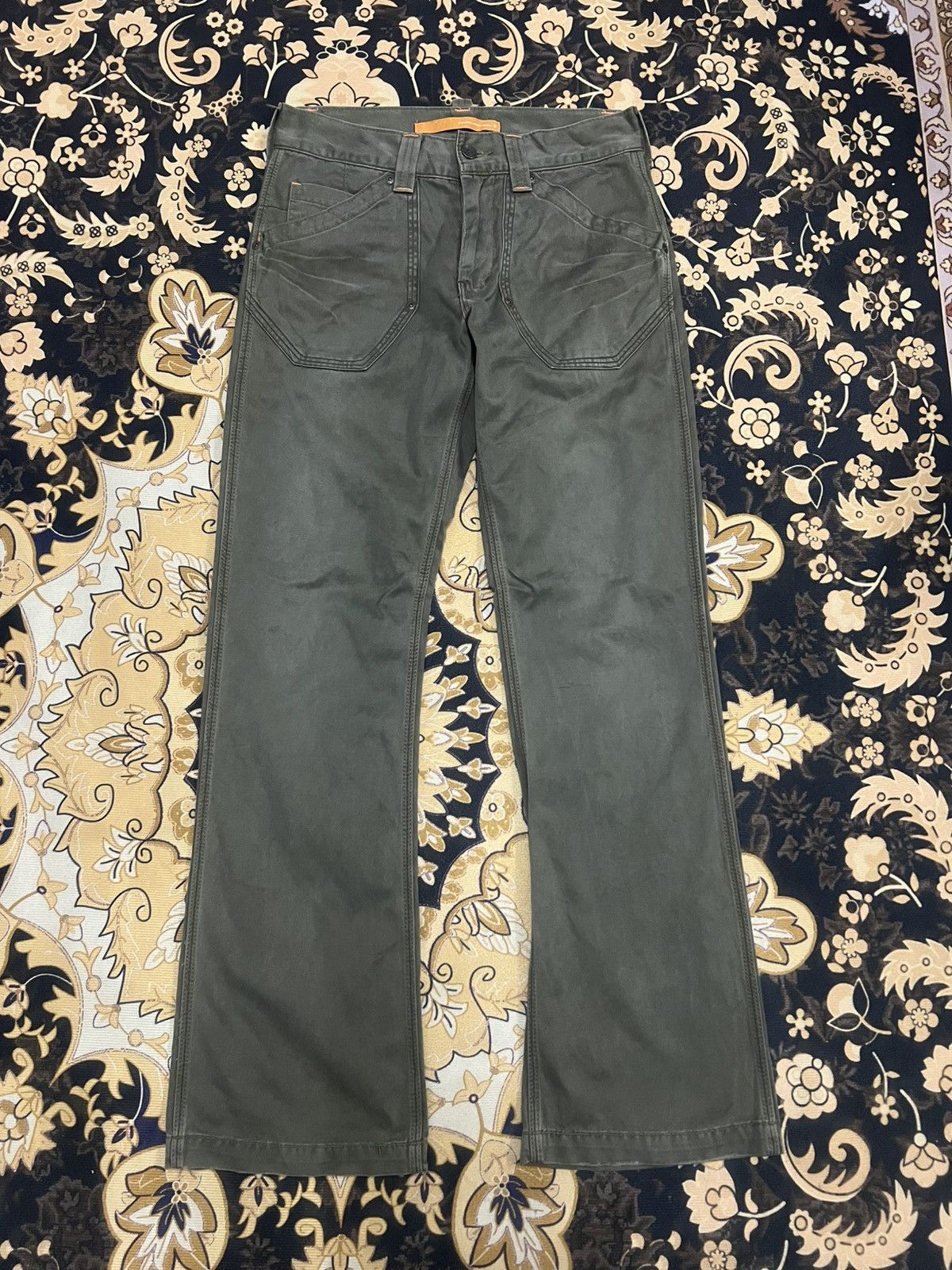 Japanese Brand FLARED🔥EDWIN XV GREEN ARMY CORTON PANT Size US 29 - 1 Thumbnail
