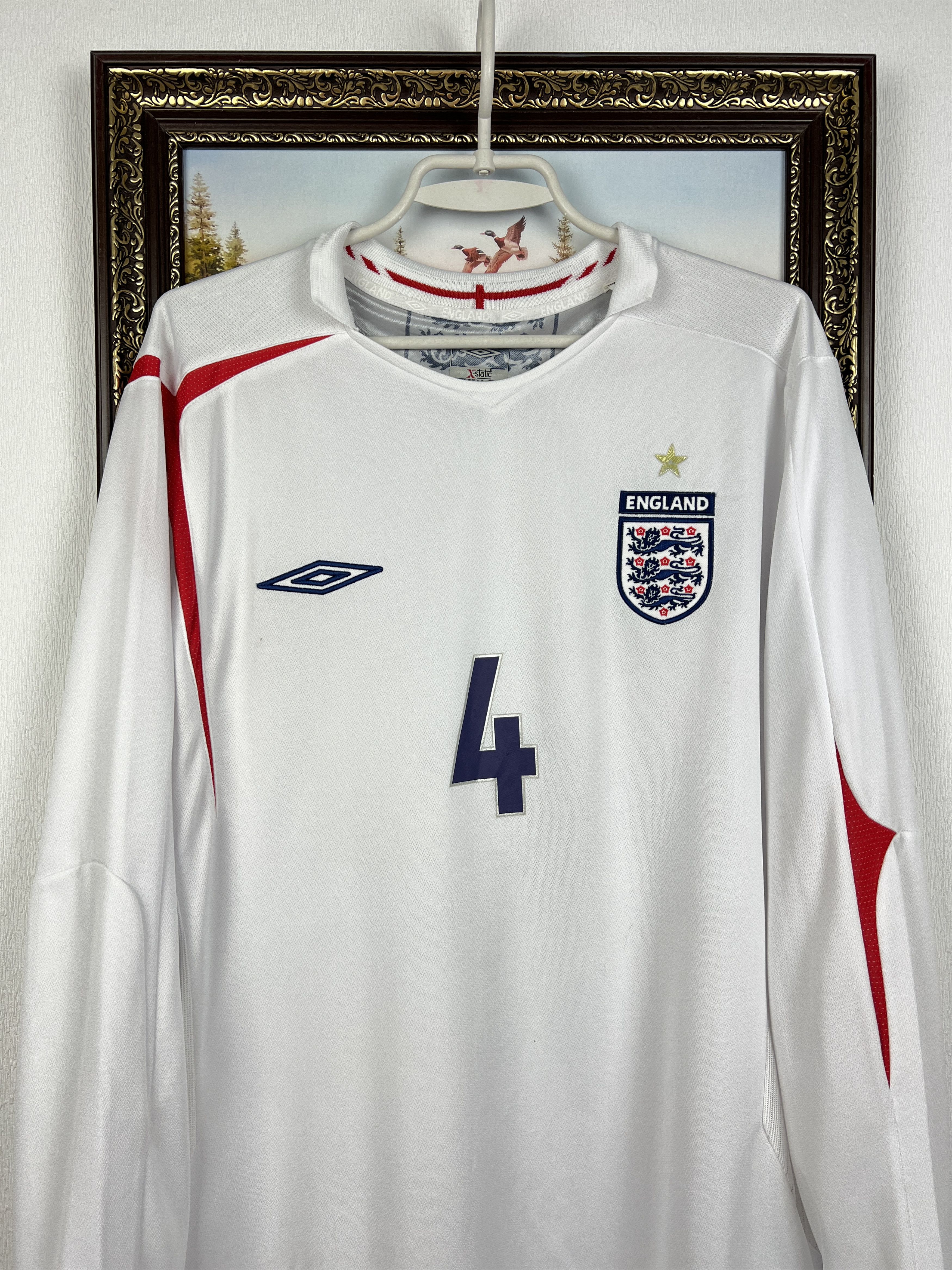 Umbro England football shirt Long Sleeve #4 Gerrard Jersey Trikot Size US XL / EU 56 / 4 - 3 Thumbnail