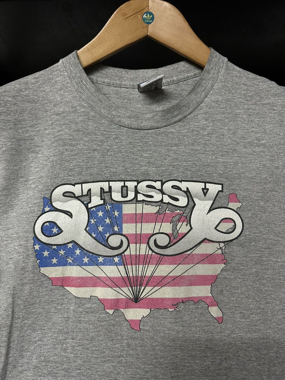 Stussy × Vintage Vintage Stussy USA Flag Single Stitch Tee Size US M / EU 48-50 / 2 - 2 Thumbnail