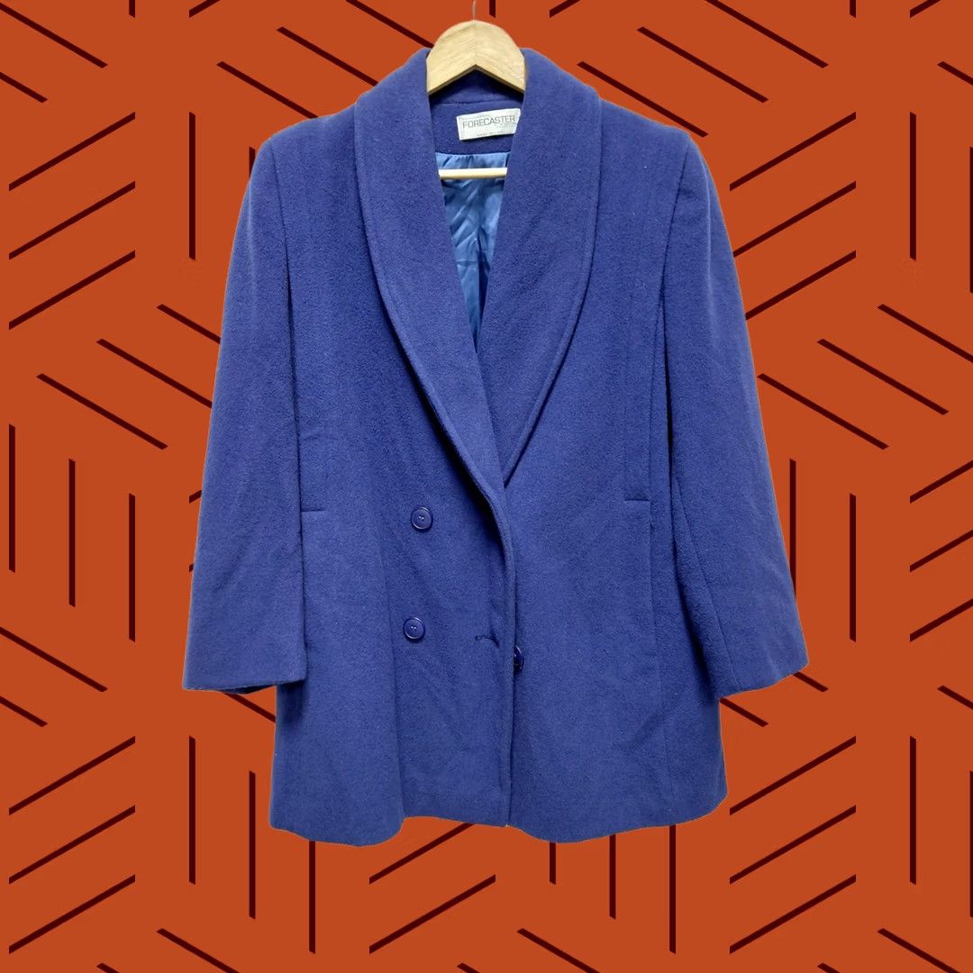 Vintage FORECASTER OF BOSTON Wool Blend Coat Blue Solid Long Sleeve Size 10 Womens Jacket/Coat Mid-Length Casual Business 3-in-1 Vintage No N/A Size L / US 10 / IT 46 - 1 Thumbnail