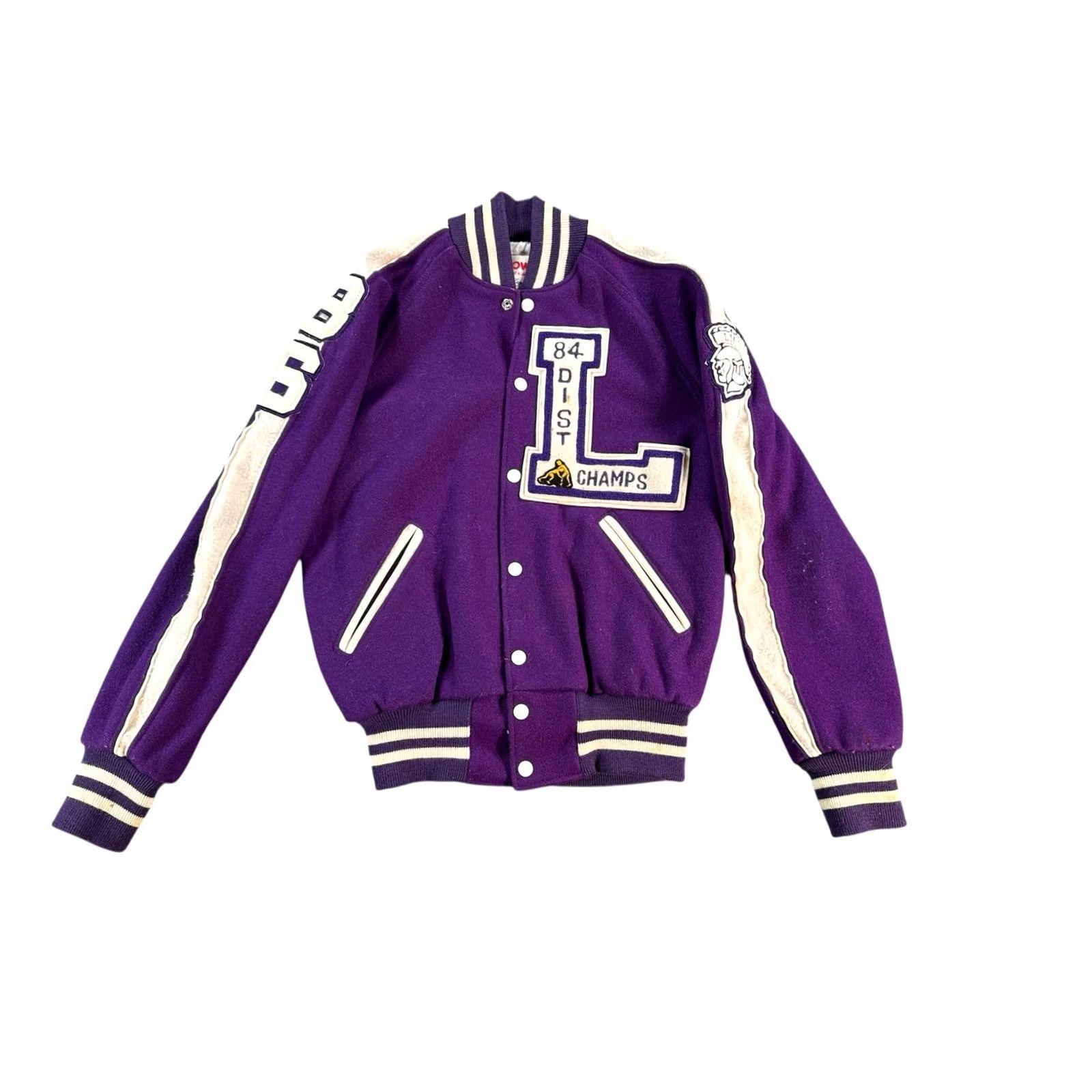 Holloway Vintage Holloway Varsity Jacket Mens 38 Purple LHS Wrestling Letterman 80s Logo Size US XXS / EU 40 - 2 Thumbnail