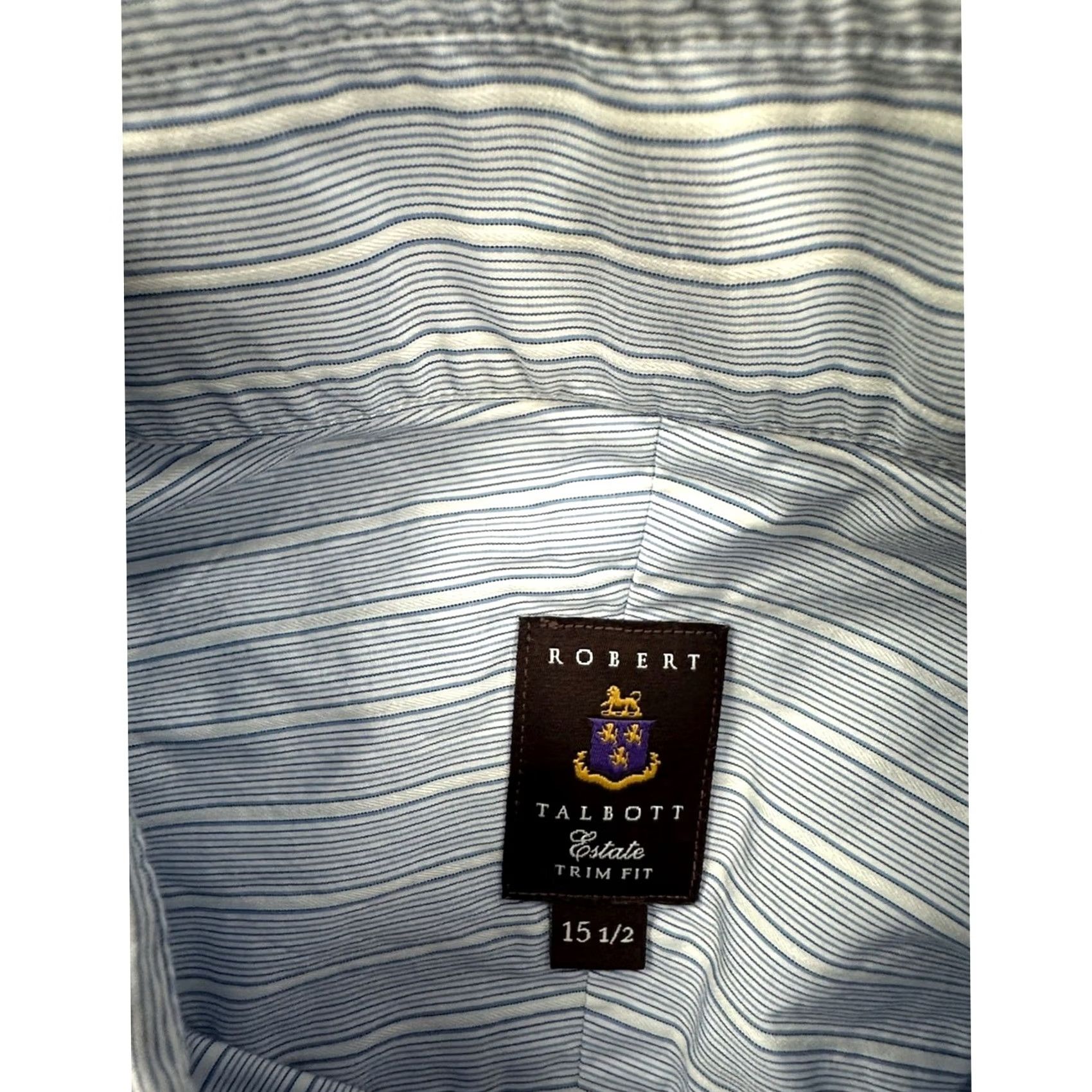 Robert Talbott Robert Talbott Estate Trim Fit Striped French Cuffed Long Sleeve Button 15.5 M Blue Mens Shirt Size US M / EU 48-50 / 2 - 6 Thumbnail