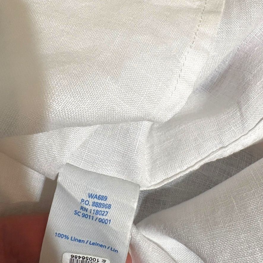 Boden Boden Linen Button Up Shirt White 8 Petite Top Blouse Classi Size M / US 6-8 / IT 42-44 - 6 Thumbnail