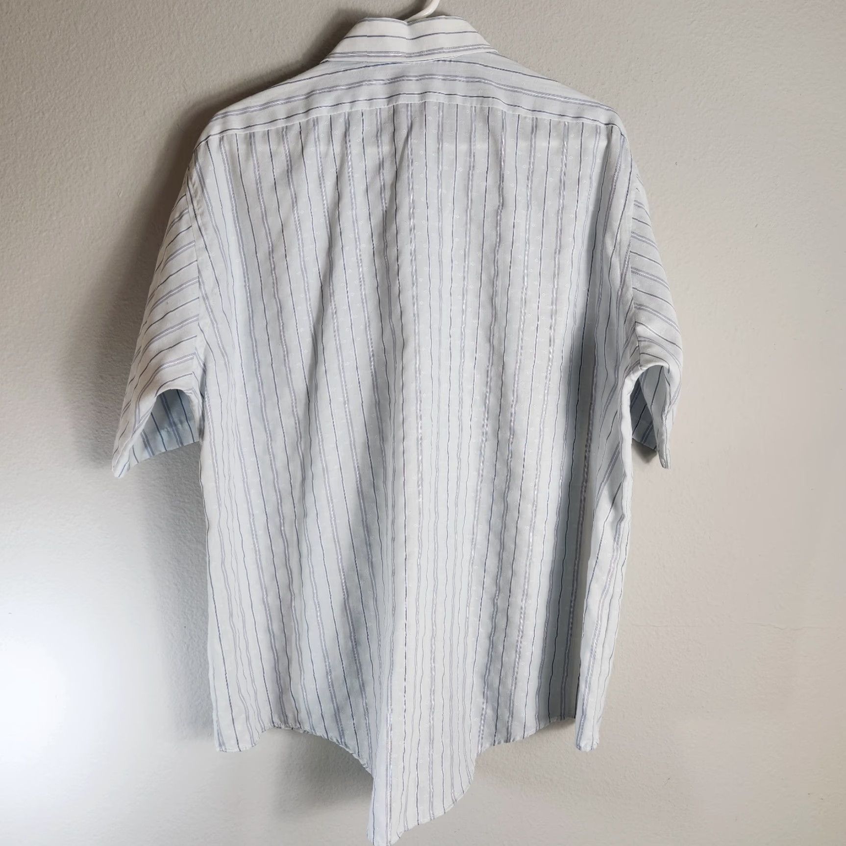 Needles VINTAGE Mens 80s Single Needle Tailoring Pinstripe SS Point Collar Shirt-Size L Size US XL / EU 56 / 4 - 5 Thumbnail