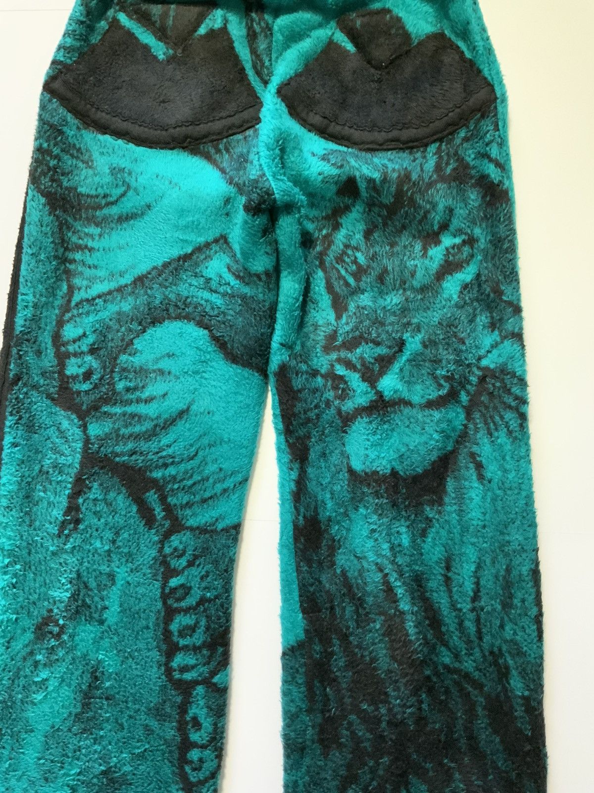 Handmade × Vintage VTG San Marcos Lion Pile Fleece Blanket AOP Wide Leg Pants Size US 32 / EU 48 - 4 Thumbnail