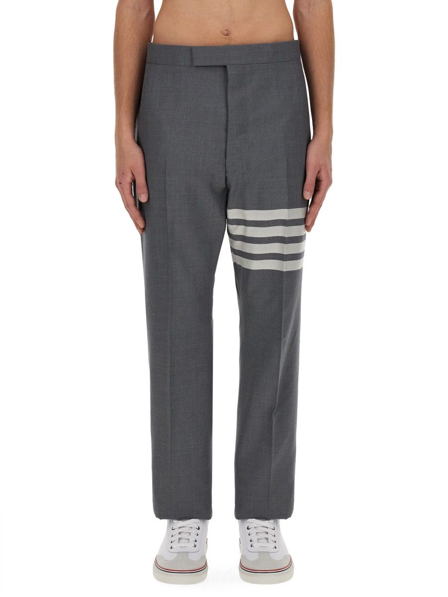 Thom Browne THOM BROWNE CLASSIC PANTS WITH MARTINGALE - GREY (JP 4) Size US 32 / EU 48 - 1 Thumbnail