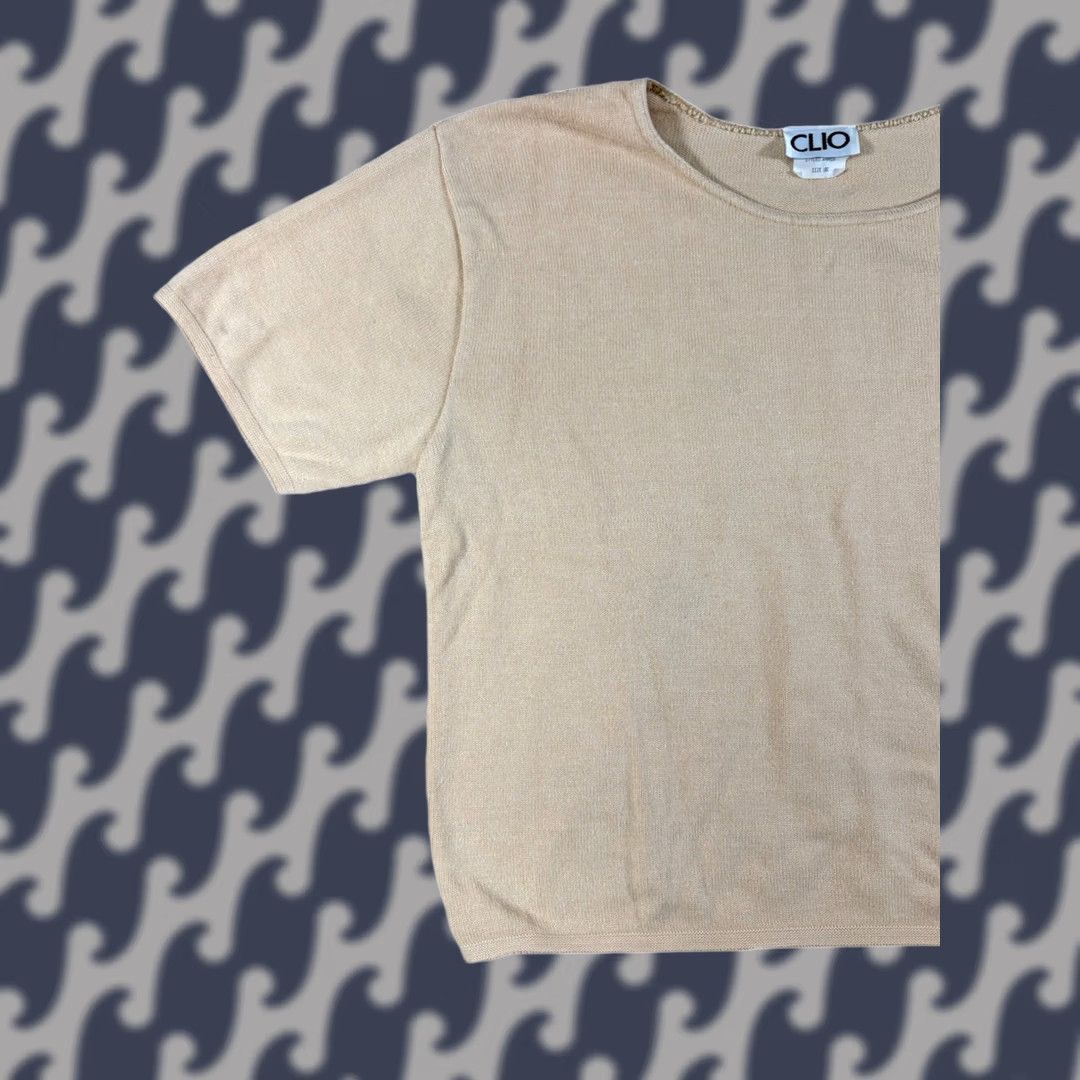 Vintage Vintage Clio Top Cotton Blend Yellow Short Sleeve Pocket Shirt • Large USA Made Size L / US 10 / IT 46 - 1 Thumbnail