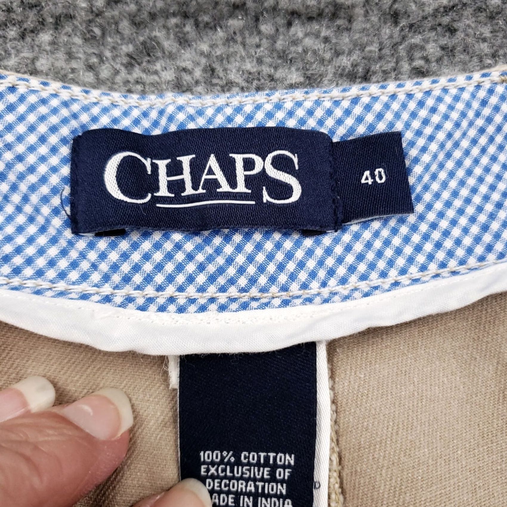 Chaps Chaps Shorts Mens 40 Beige Chino Mid Rise Flat Front Cotton Pockets Casual Size US 40 / EU 56 - 3 Thumbnail