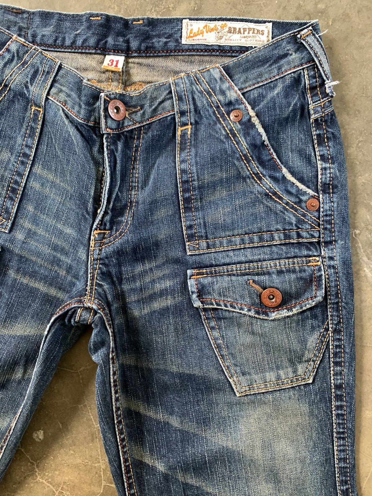 Tornado Mart Super Flare Jeans Mud Rusty Japan Brappers Bush Pant Jeans Size 31" - 5 Thumbnail