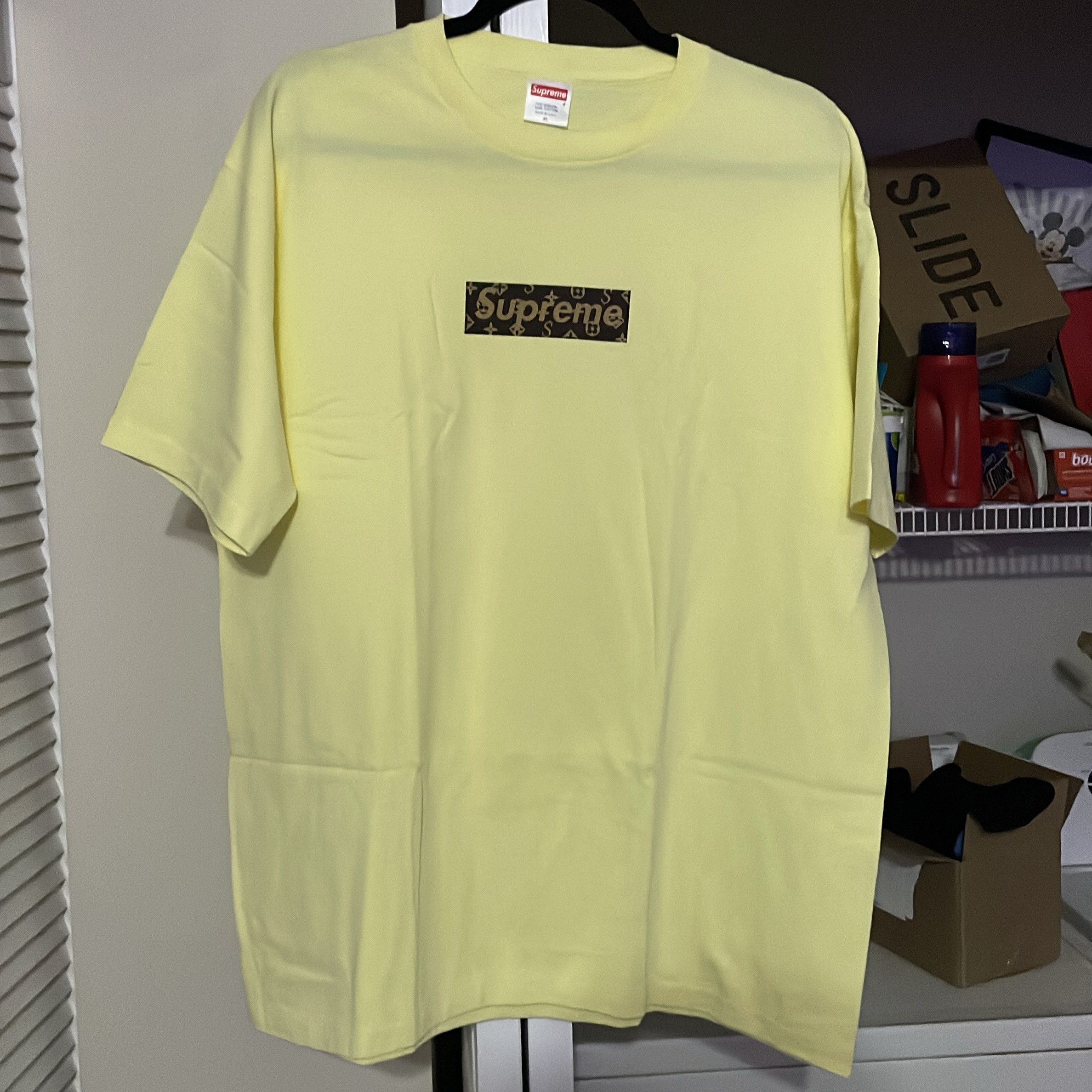 Image of Supreme Louis Vuitton Lv Monogram Box Shirt 2000 Release New in Beige, Men's (Size XL)