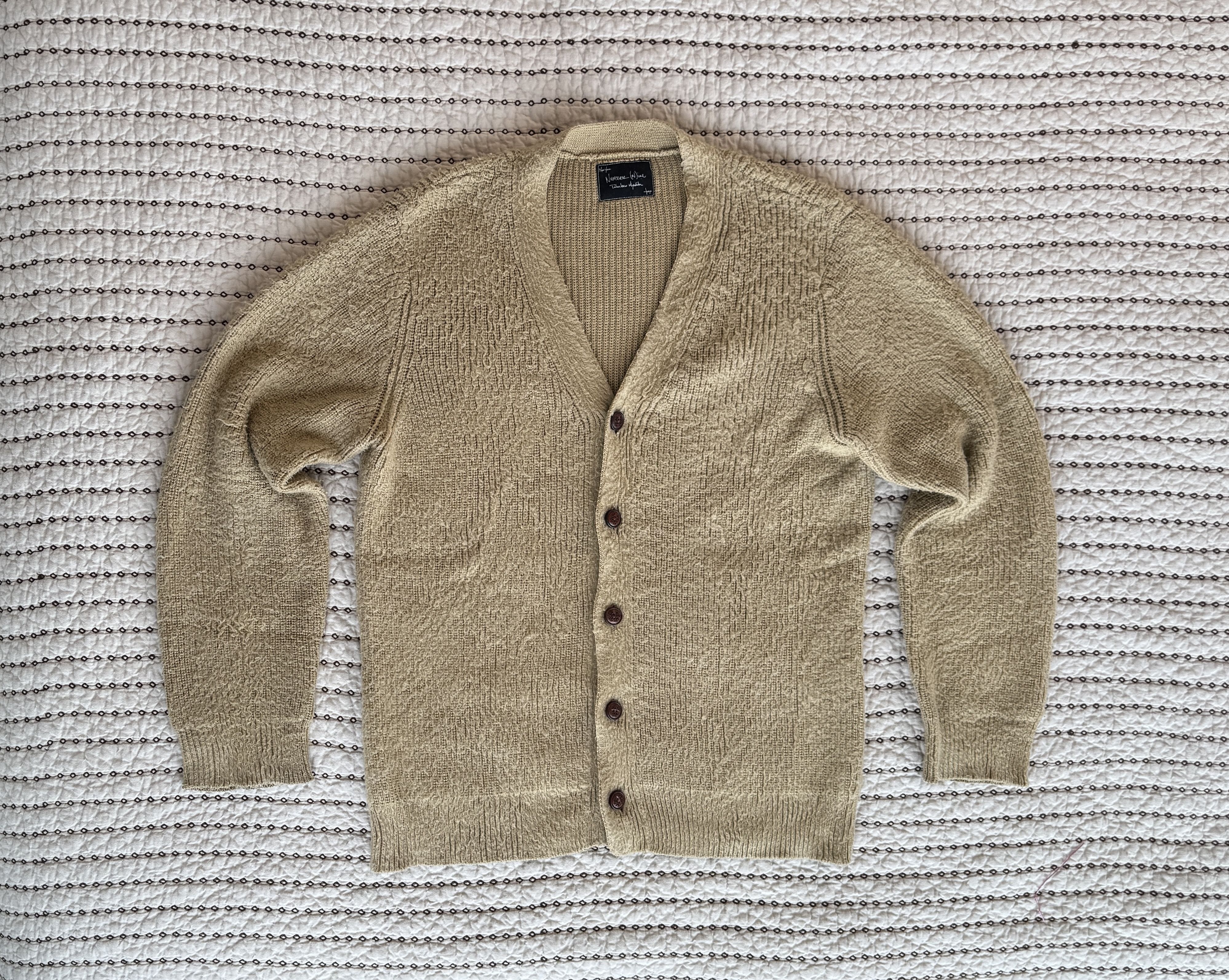 NUMBER (N)INE - TOUCH ME I'M SICK MOHAIR CARDIGAN GOLD SZ 2