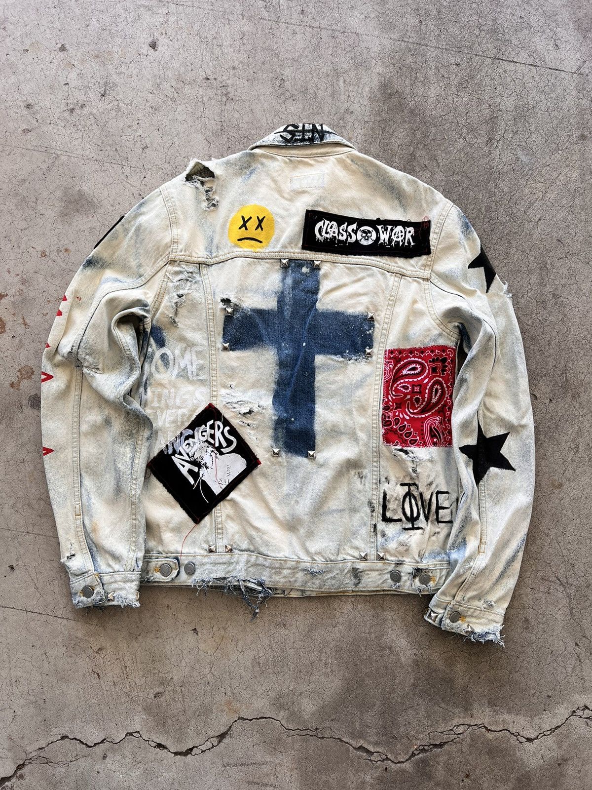 Vintage Punk Crust Denim Jacket Size US M / EU 48-50 / 2 - 4 Thumbnail