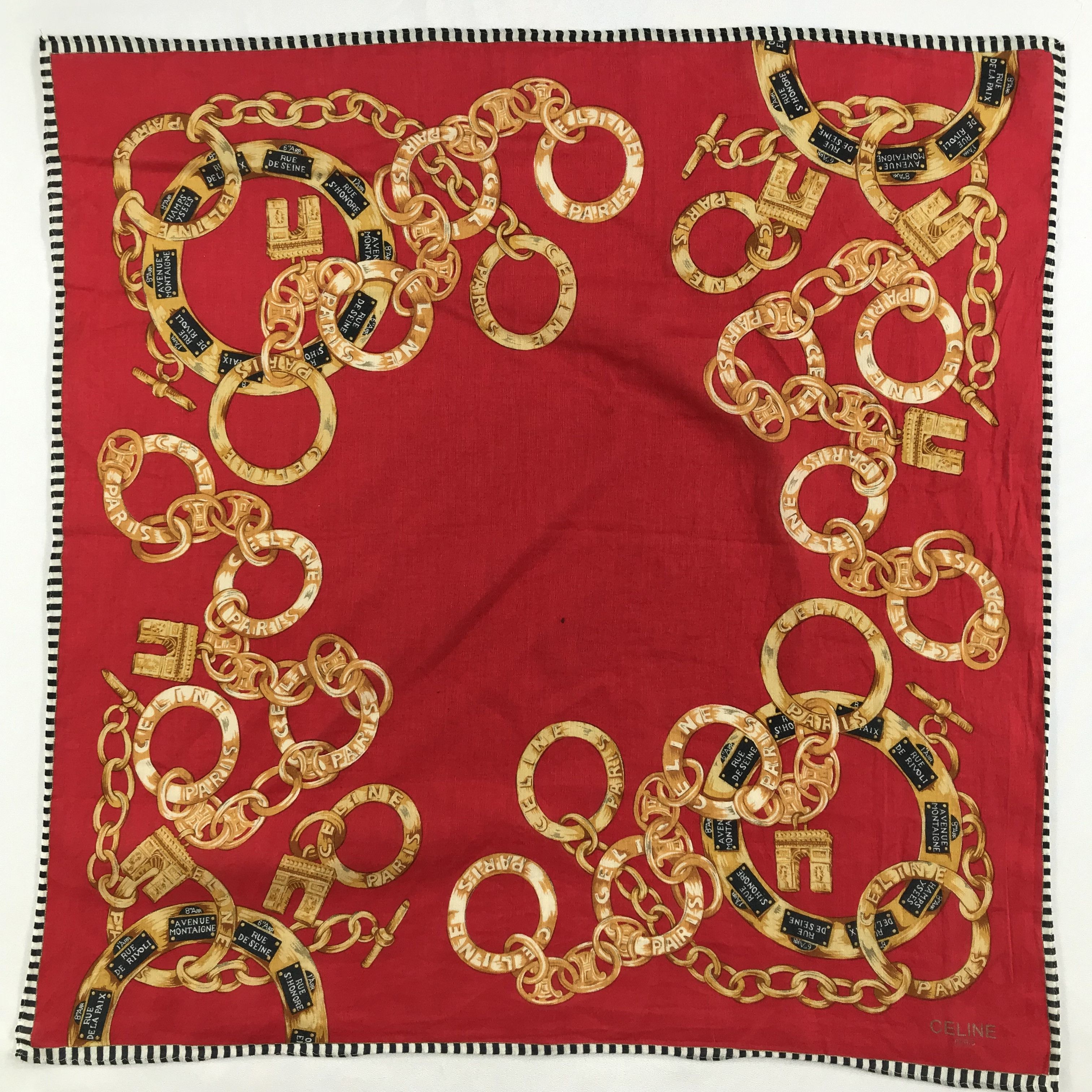 Celine × Vintage Celine Bandana / Handkerchief / Neckerchief - S2634 Size ONE SIZE - 1 Thumbnail