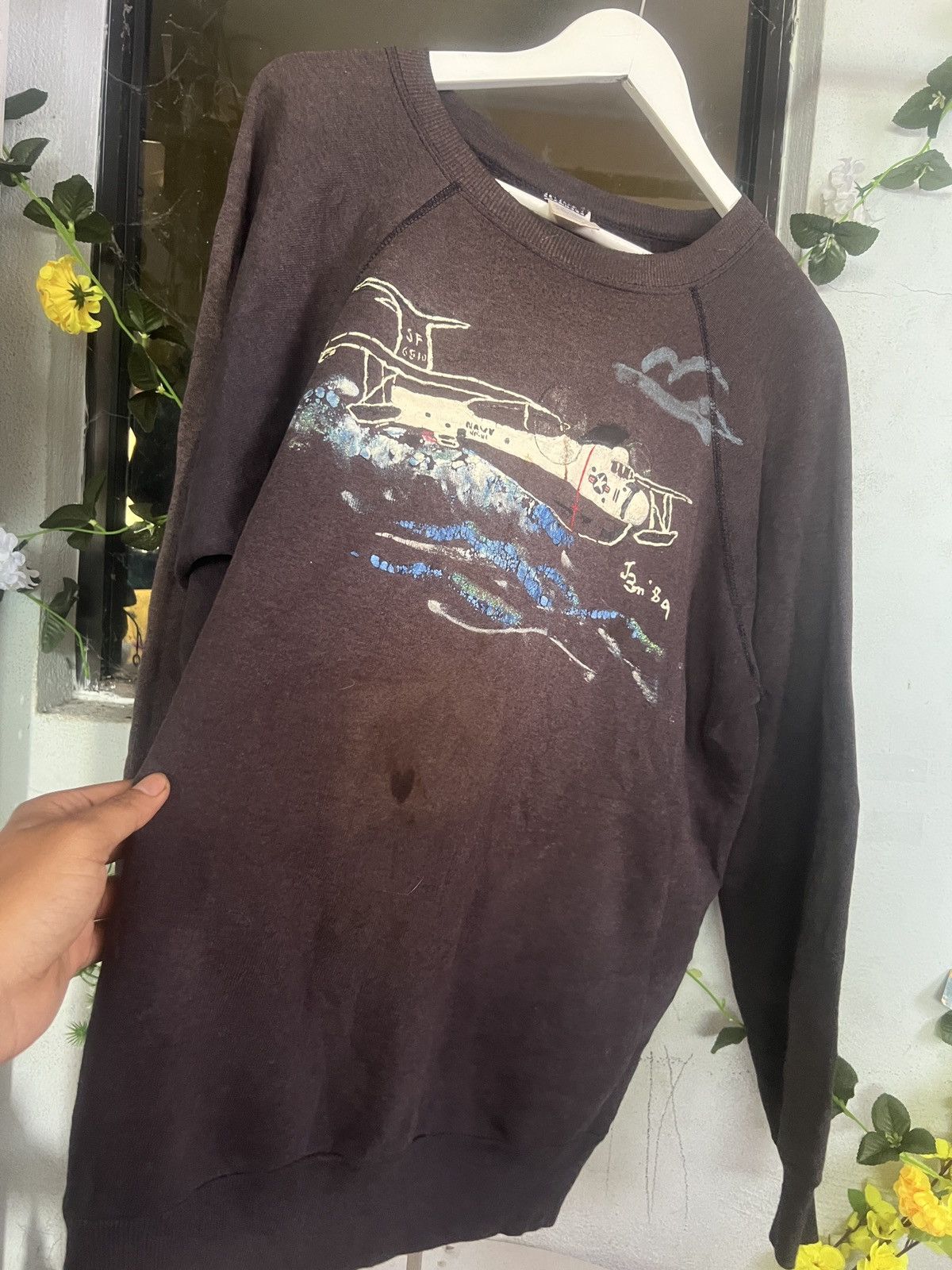 Vintage Vintage Navy 80s Size US L / EU 52-54 / 3 - 3 Thumbnail