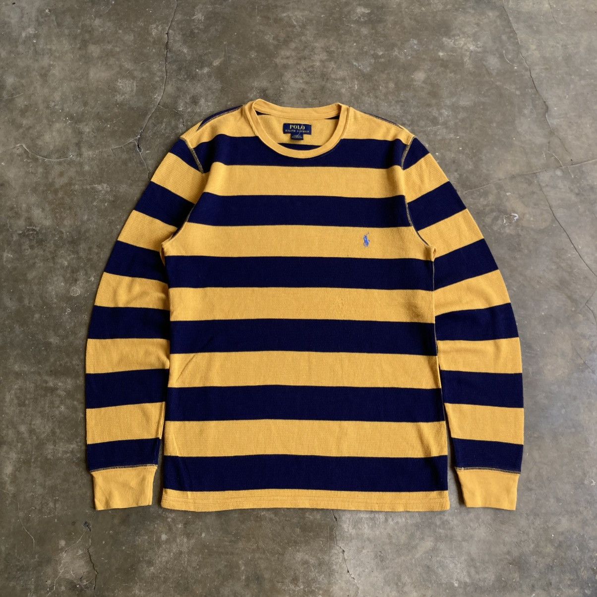 Polo Ralph Lauren Vintage Polo Ralph Lauren Thermal Waffle Striped Longslevee Size US M / EU 48-50 / 2 - 1 Thumbnail