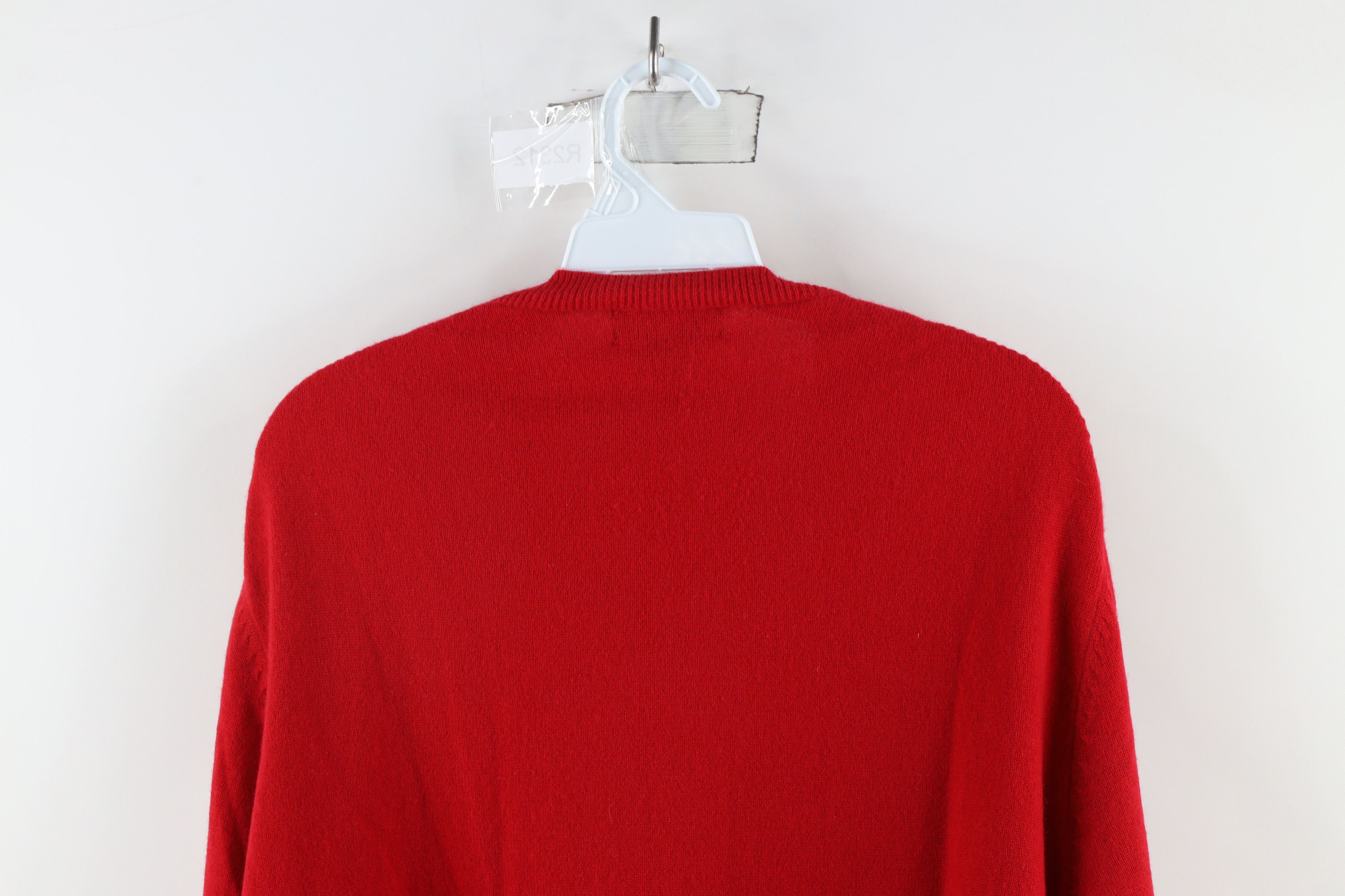 Lands' End × Vintage Vintage Lands End Blank Soft Cashmere Knit Sweater Red Size US L / EU 52-54 / 3 - 9 Thumbnail