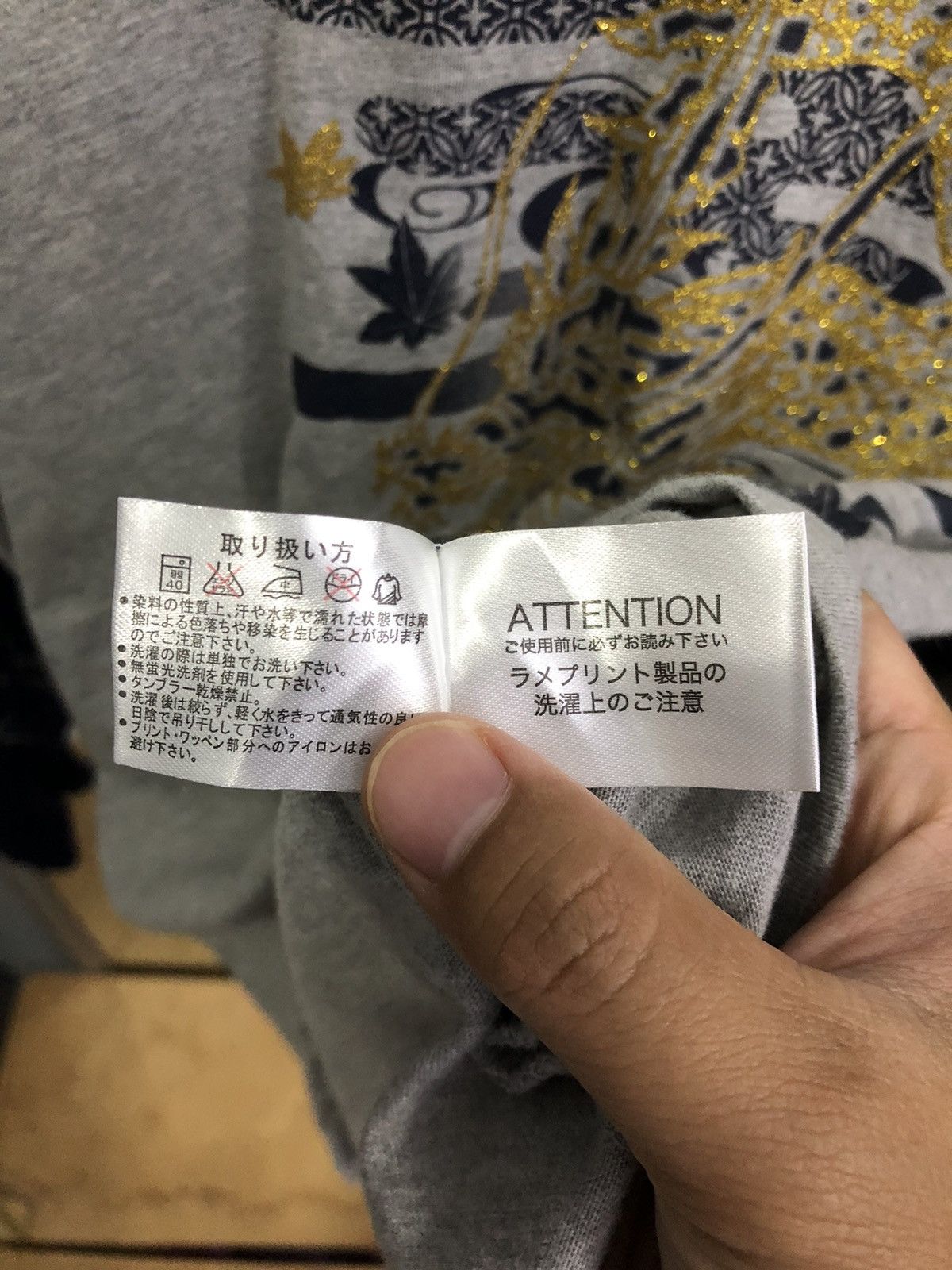Japanese Brand OBLO Japanese Dragon Long Sleeve Gold Foil Print Size US S / EU 44-46 / 1 - 10 Thumbnail