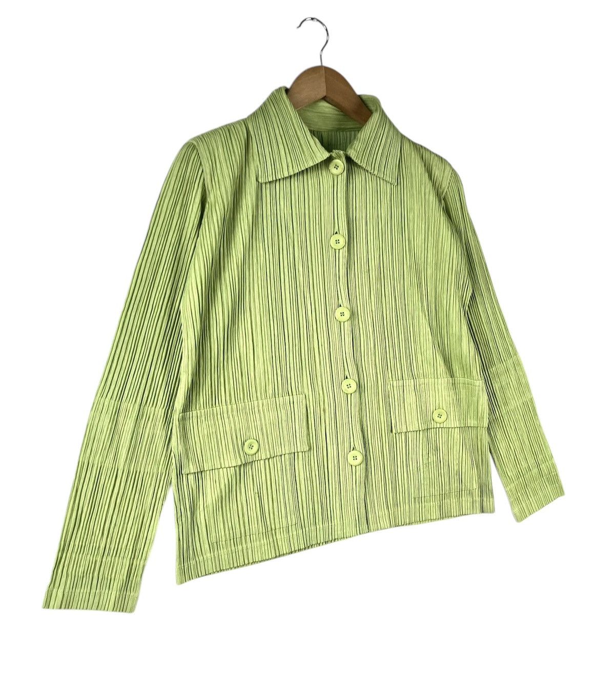 Issey Miyake Pleats Please Issey Miyake Pleated Jumper Blouse Grass Green Size M / US 6-8 / IT 42-44 - 2 Thumbnail