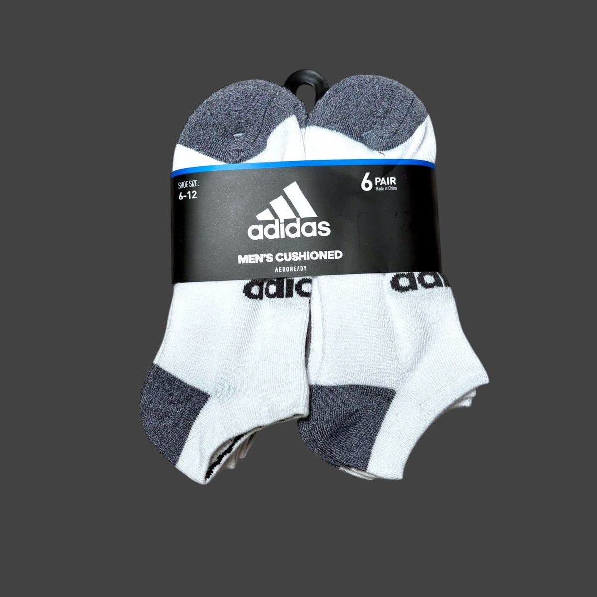 Adidas Adidas Cushioned No-Shoe Men’s Logo Socks 6 pk Shoe Sz 6-12 Size ONE SIZE - 2 Thumbnail