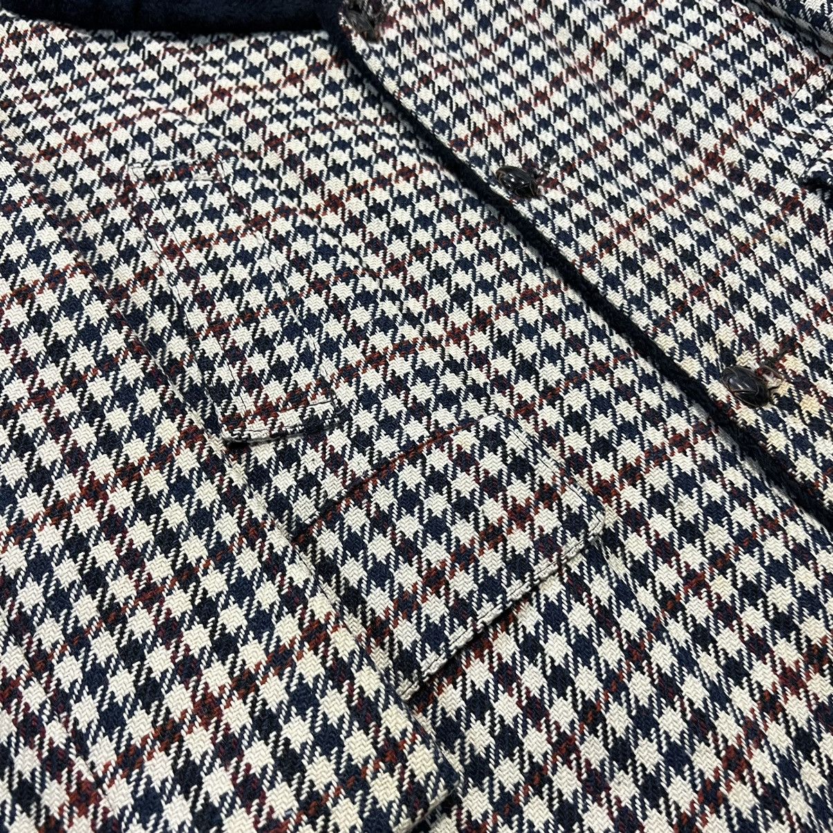 Vintage Vintage 70s Houndstooth Wool Overcoat Shearling Trench Size US L / EU 52-54 / 3 - 4 Thumbnail