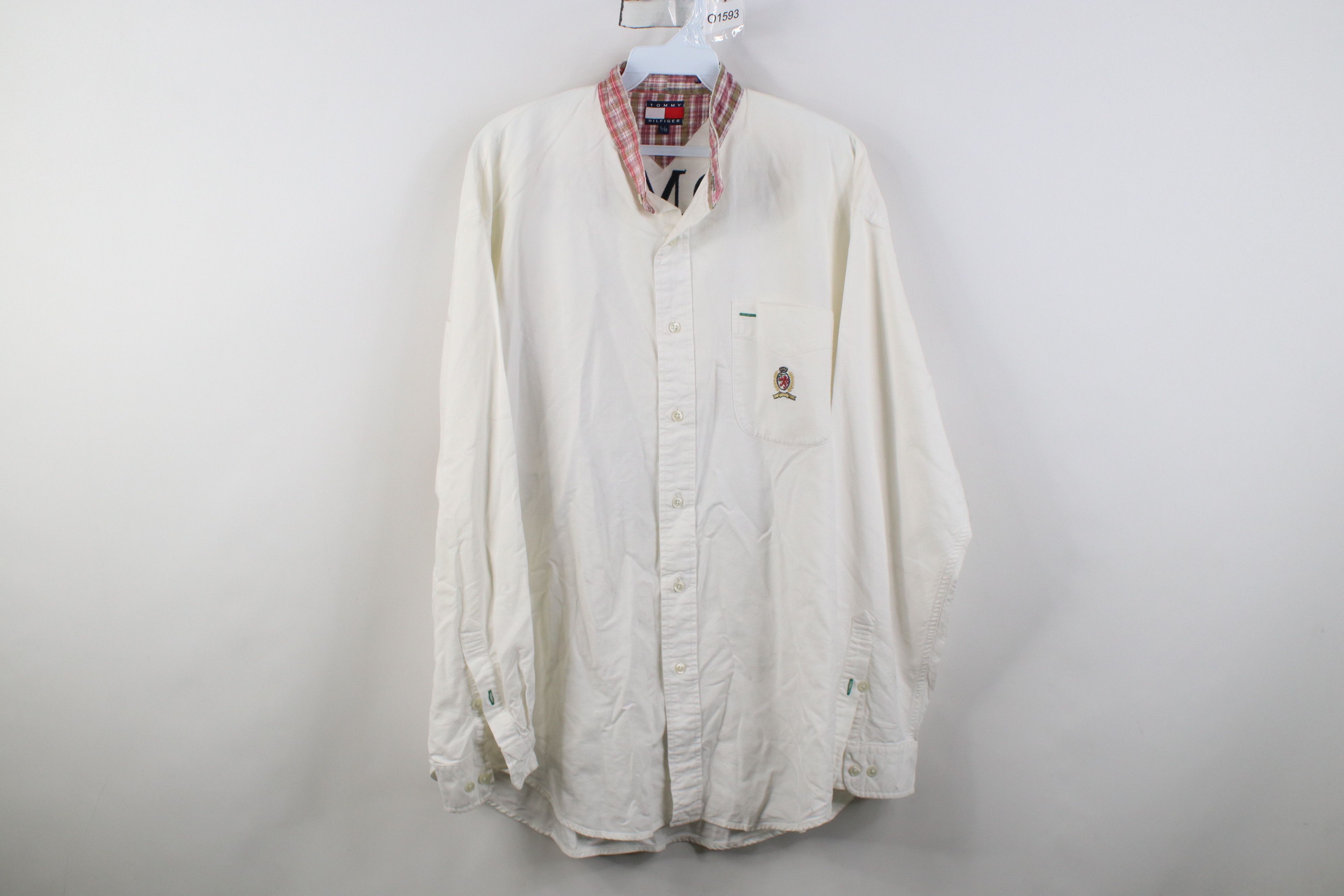 Tommy Hilfiger Vintage 90s Tommy Hilfiger Band Collar Button Shirt Size US L / EU 52-54 / 3 - 2 Thumbnail