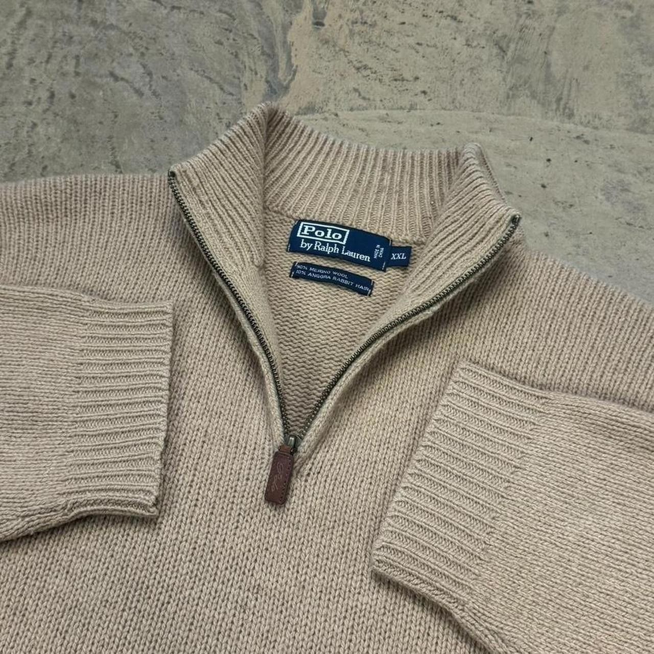 Polo Ralph Lauren × Vintage VTG90s Polo Ralph Lauren Merino Rabbit Hair 1/4 Zip Sweater Size US XXL / EU 58 / 5 - 1 Thumbnail
