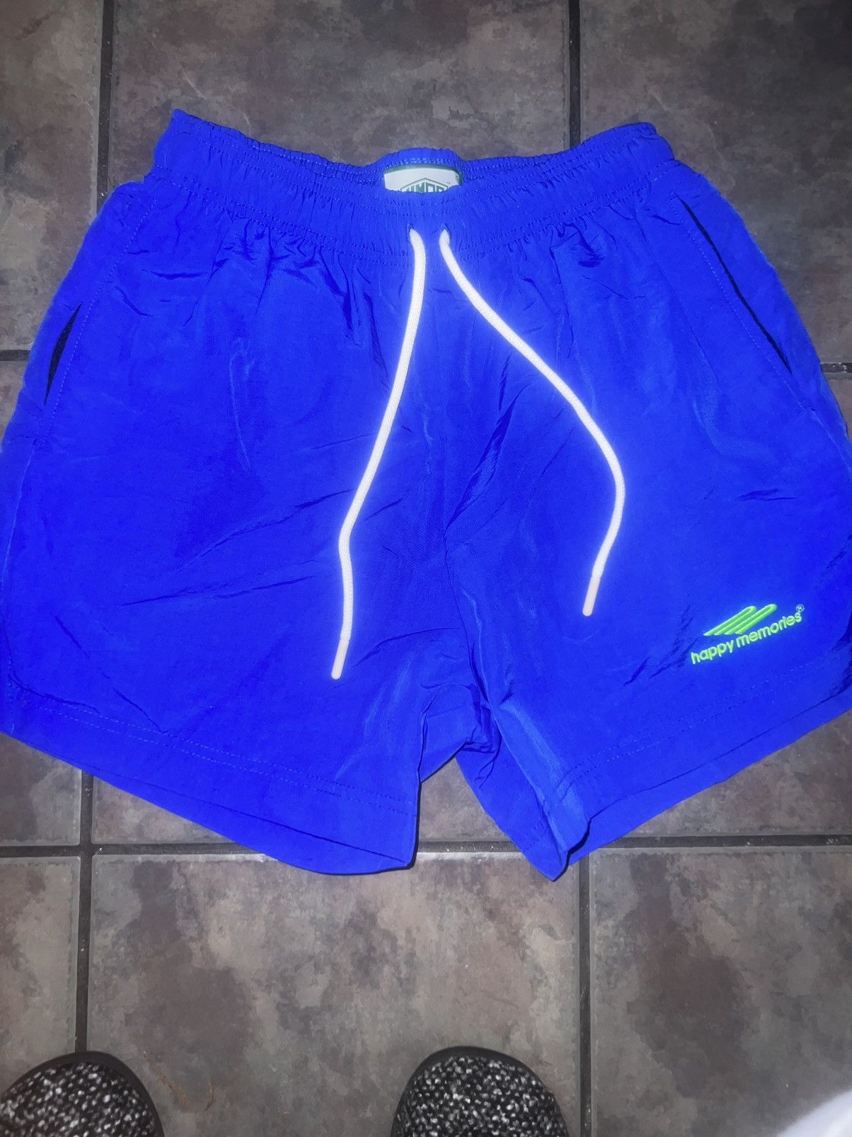 Image of Vintage Hmdd Nylon Trunks Size Small in Blue, Men's