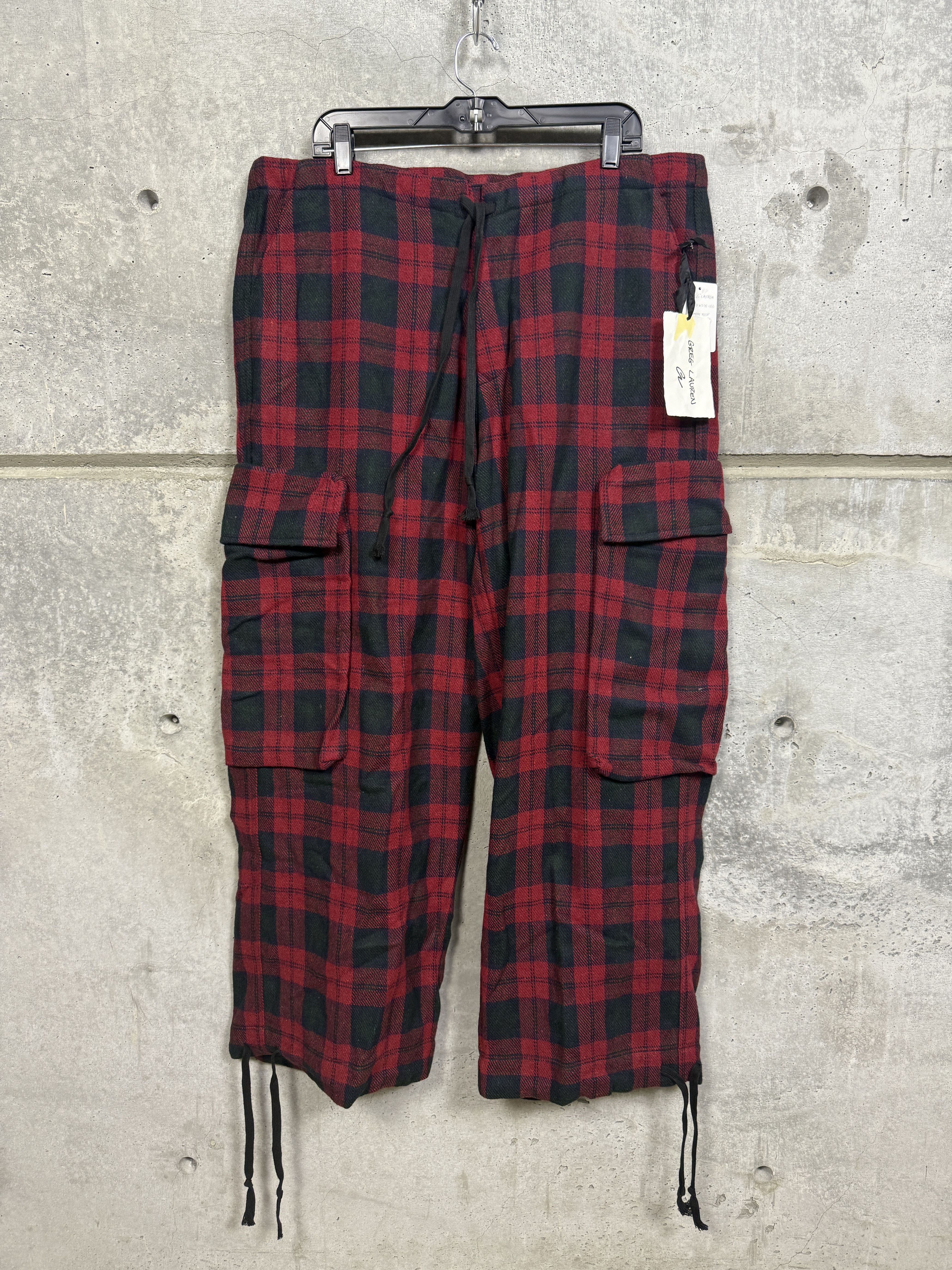 Greg Lauren $1050 Greg Lauren Wide Leg Red Plaid Pants Size US 36 / EU 52 - 1 Thumbnail