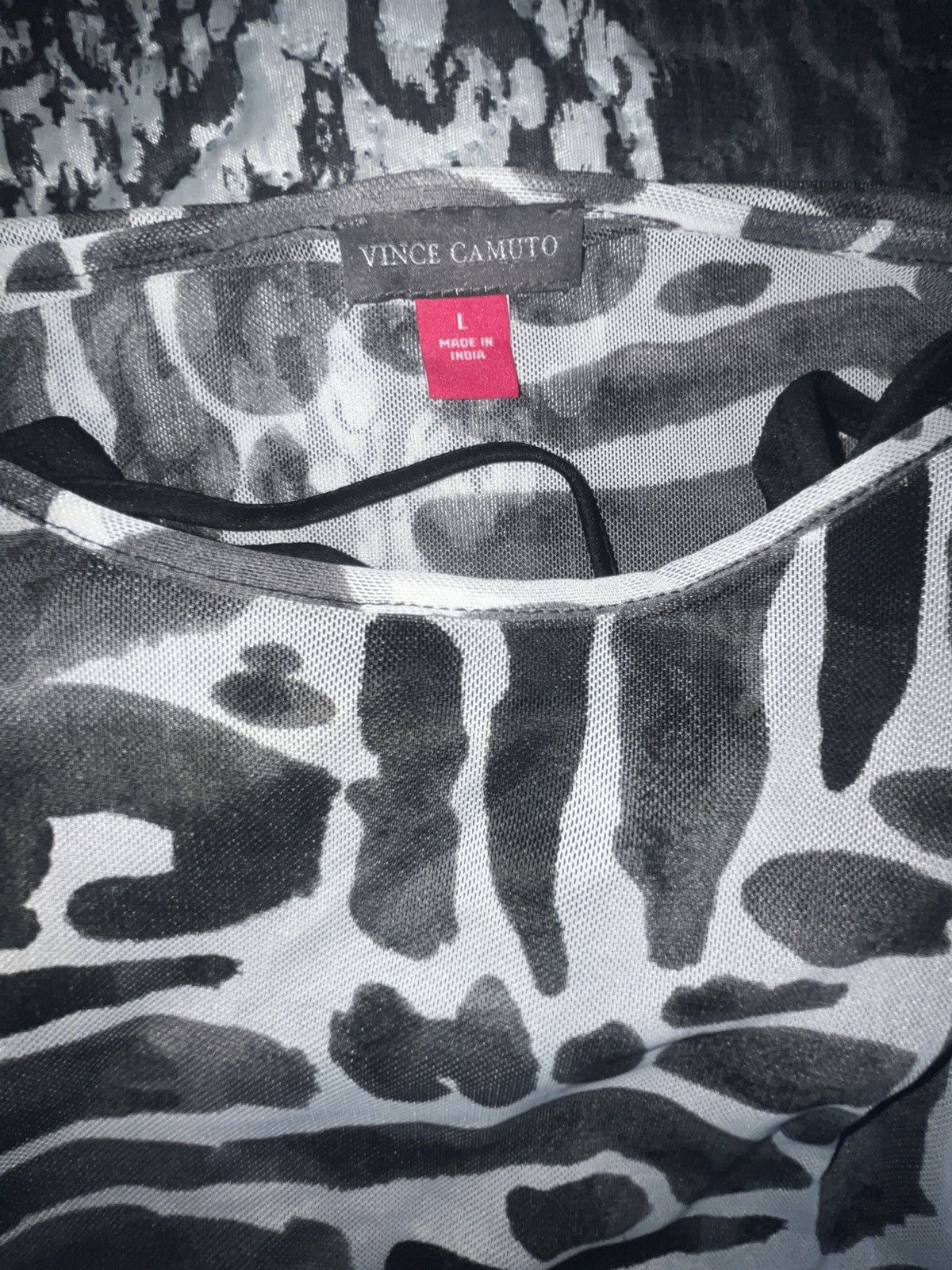 Vince Camuto Vince Camuto Abstract Print Sleeveless Mesh Maxi Dress Size L / US 10 / IT 46 - 4 Thumbnail